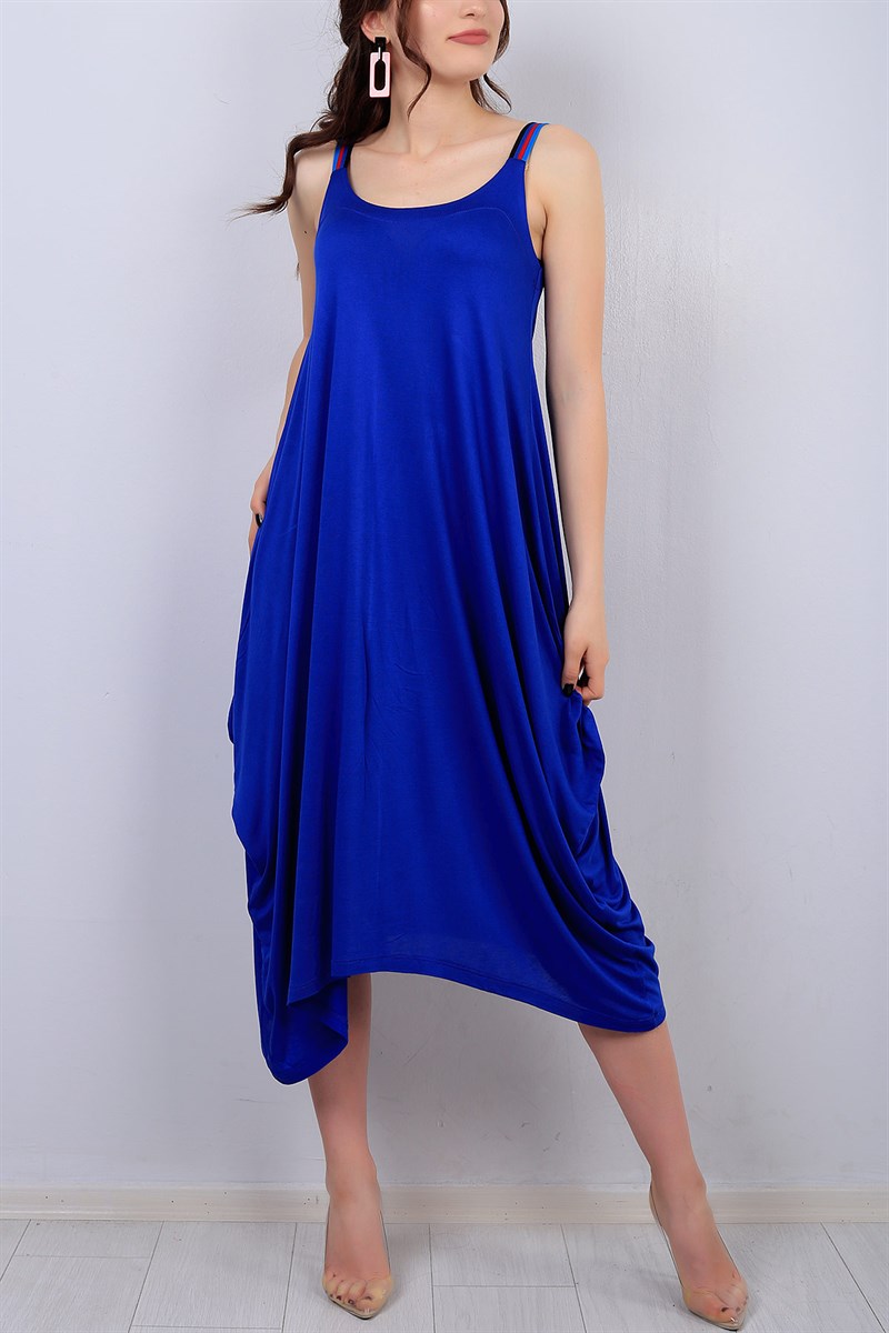 Mavi Askılı Bayan Salaş Elbise 14561B