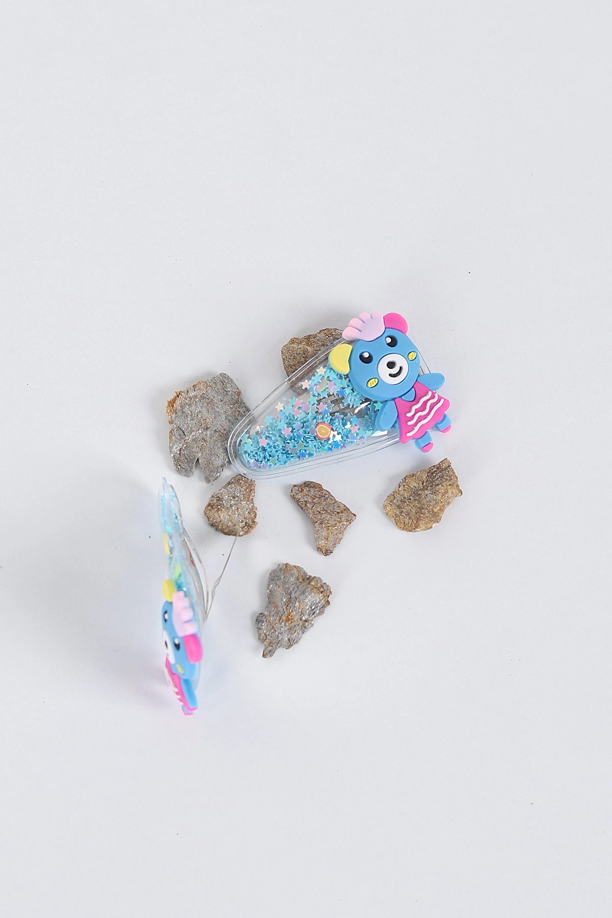 Mavi Ayıcık Figürlü Simli Çıt Çıt Toka 298784