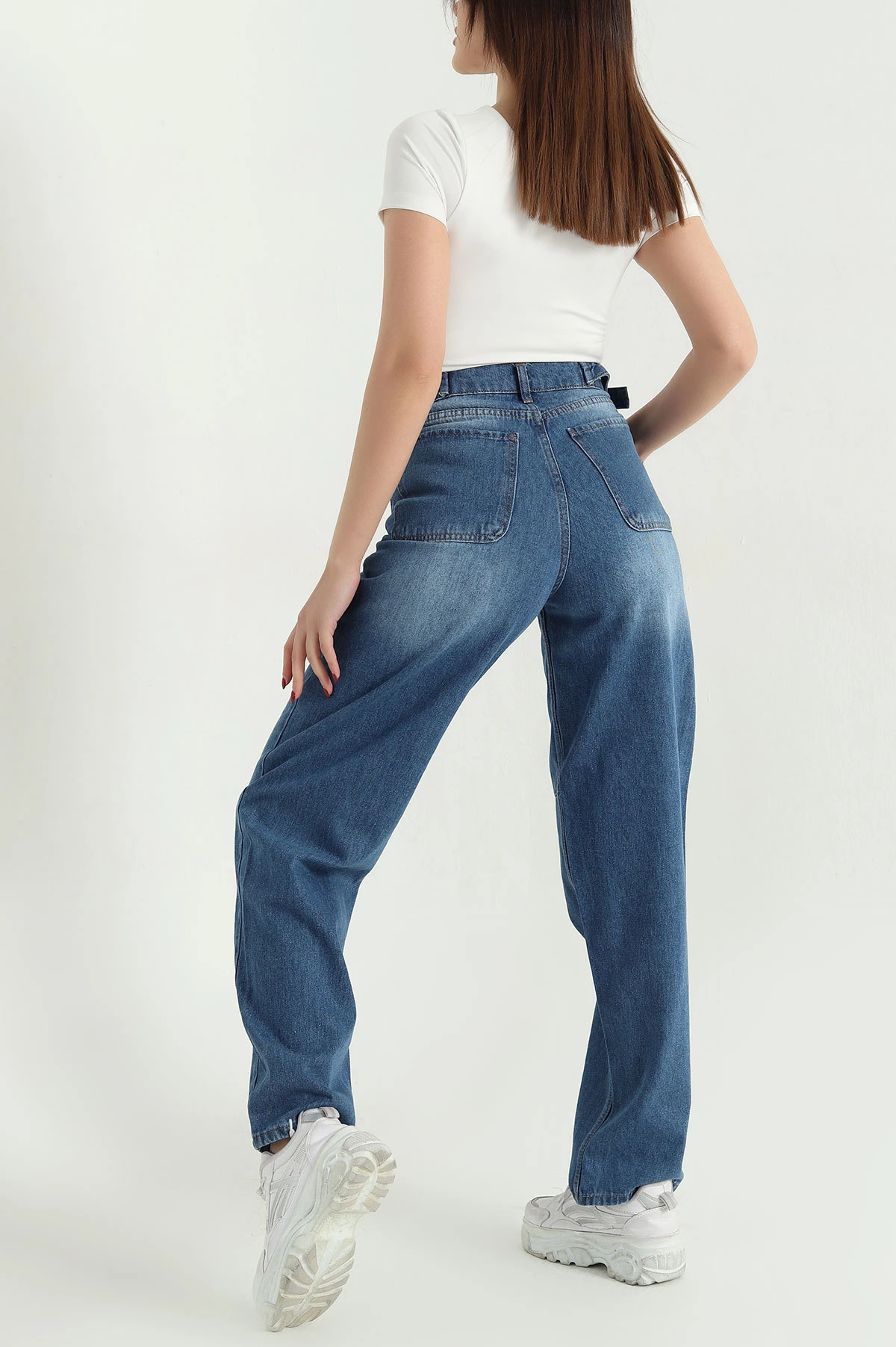 Mavi Baggy Bayan Kot Pantolon 339866