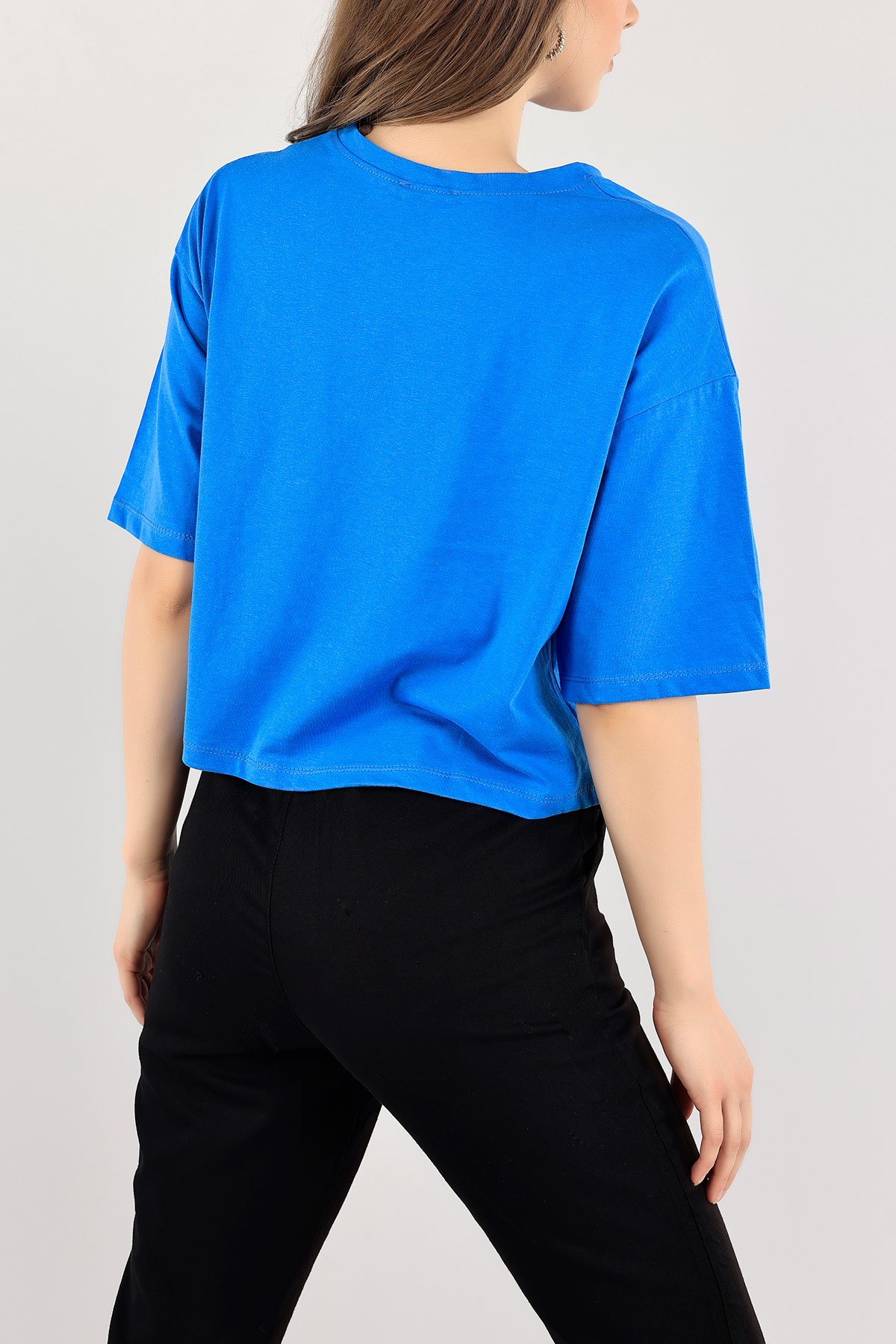Mavi Baskılı Crop Tişört 115291