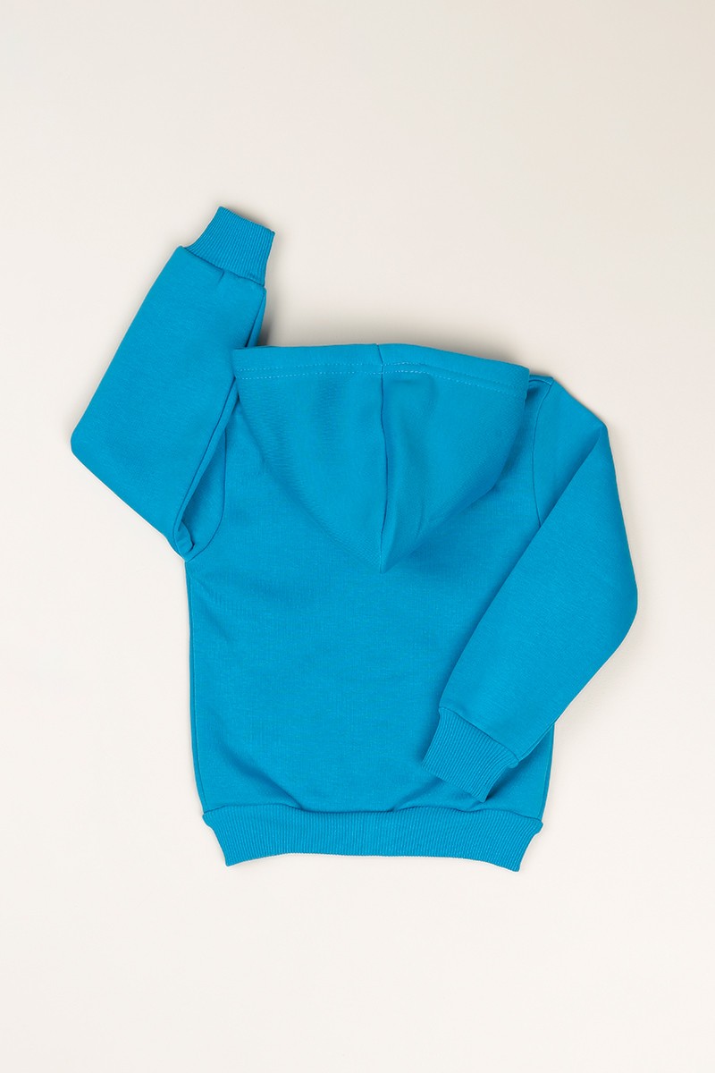 Mavi Baskılı İçi Polarlı Erkek Çocuk Sweat 81042