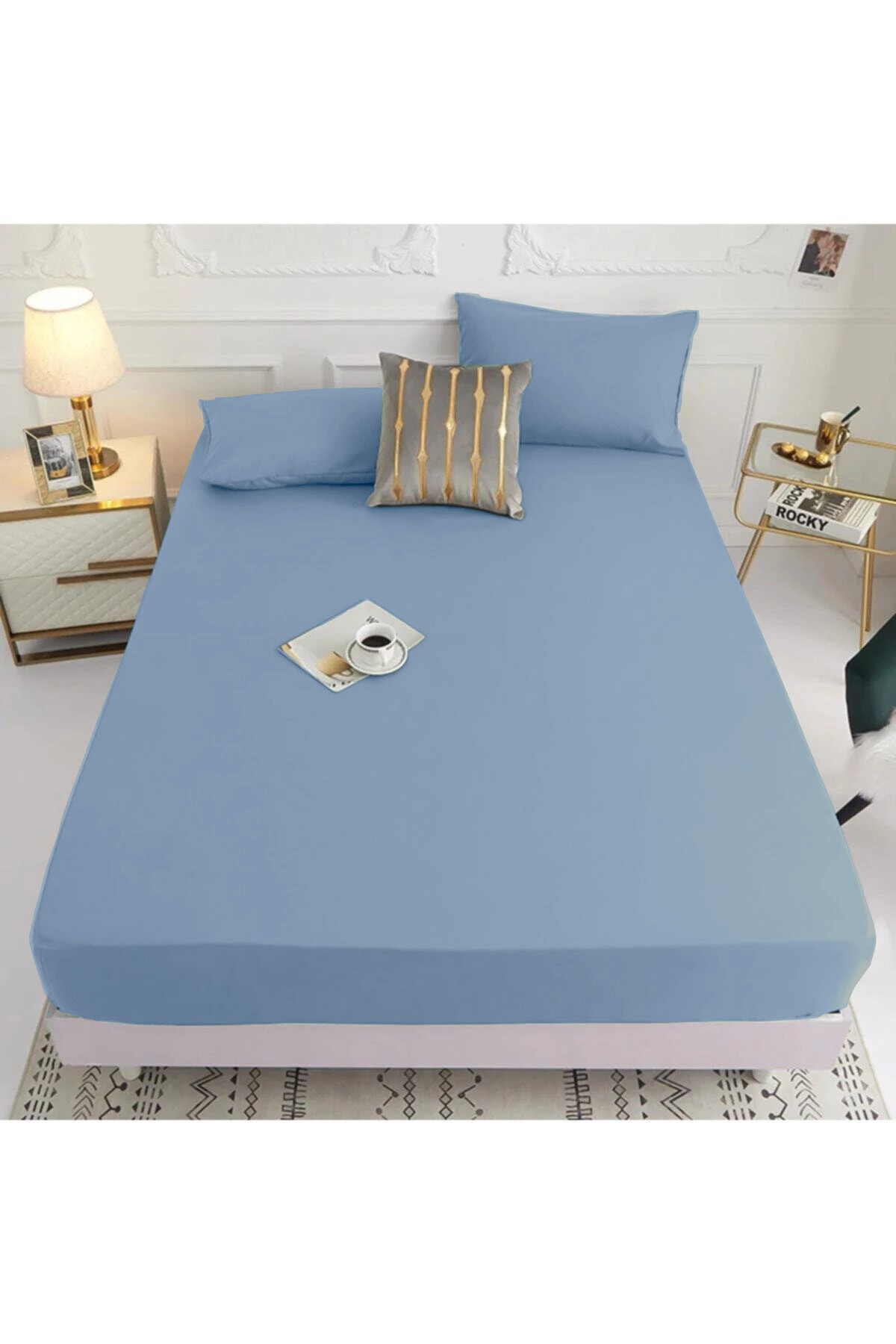 160x200 İndigo Bella Home Ranforce Lastik Çarşaf Seti 205395
