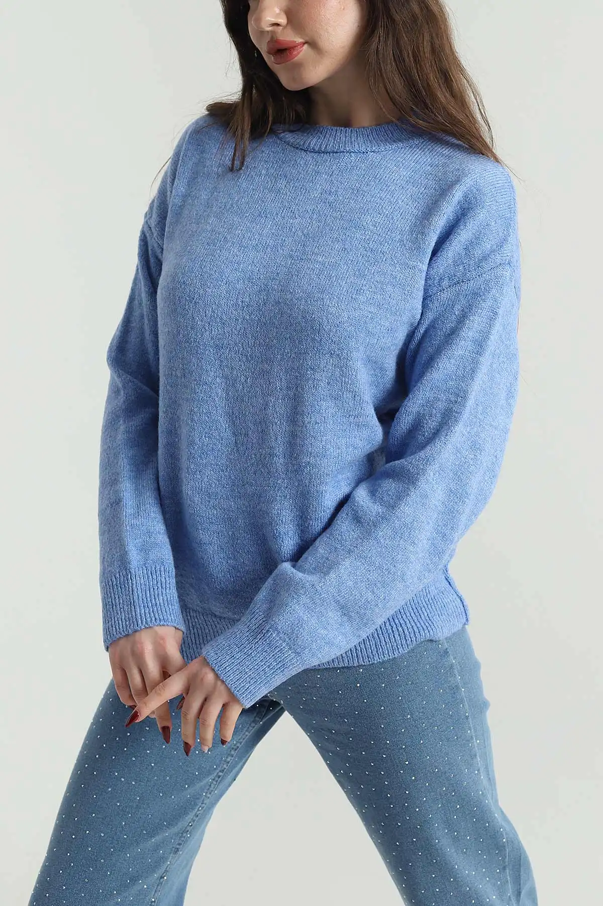 Mavi Bisiklet Yaka Oversize Kadın Triko Kazak 421238