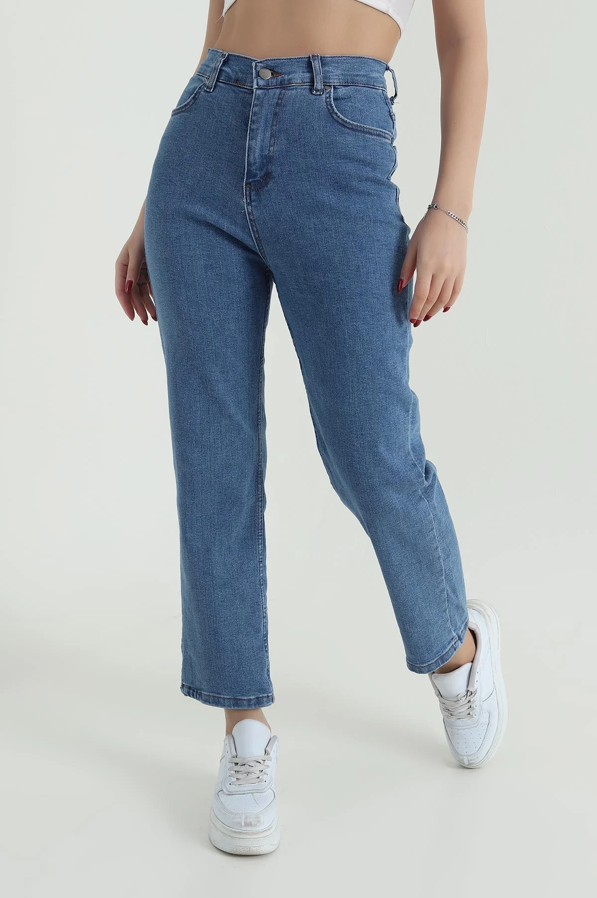 Mavi Boyfit Likralı Kadın Kot Pantolon 419934