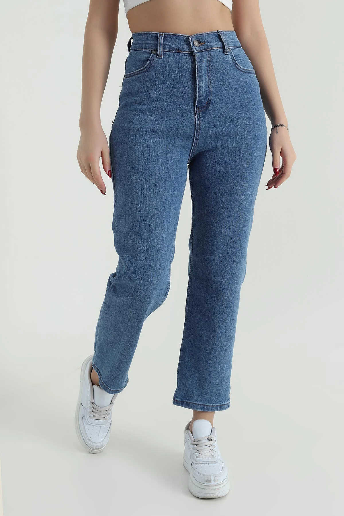 Mavi Boyfit Likralı Kadın Kot Pantolon 419934