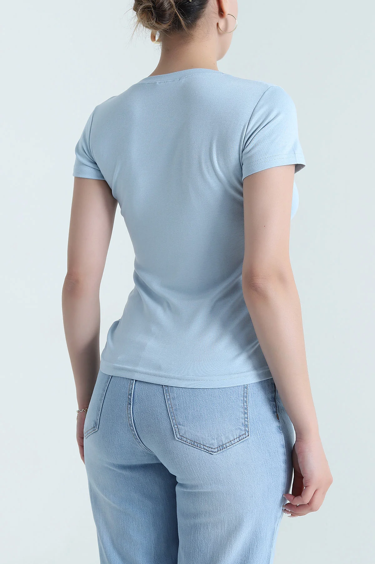 Mavi Buzzy Likralı Kadın Body Bluz 478327