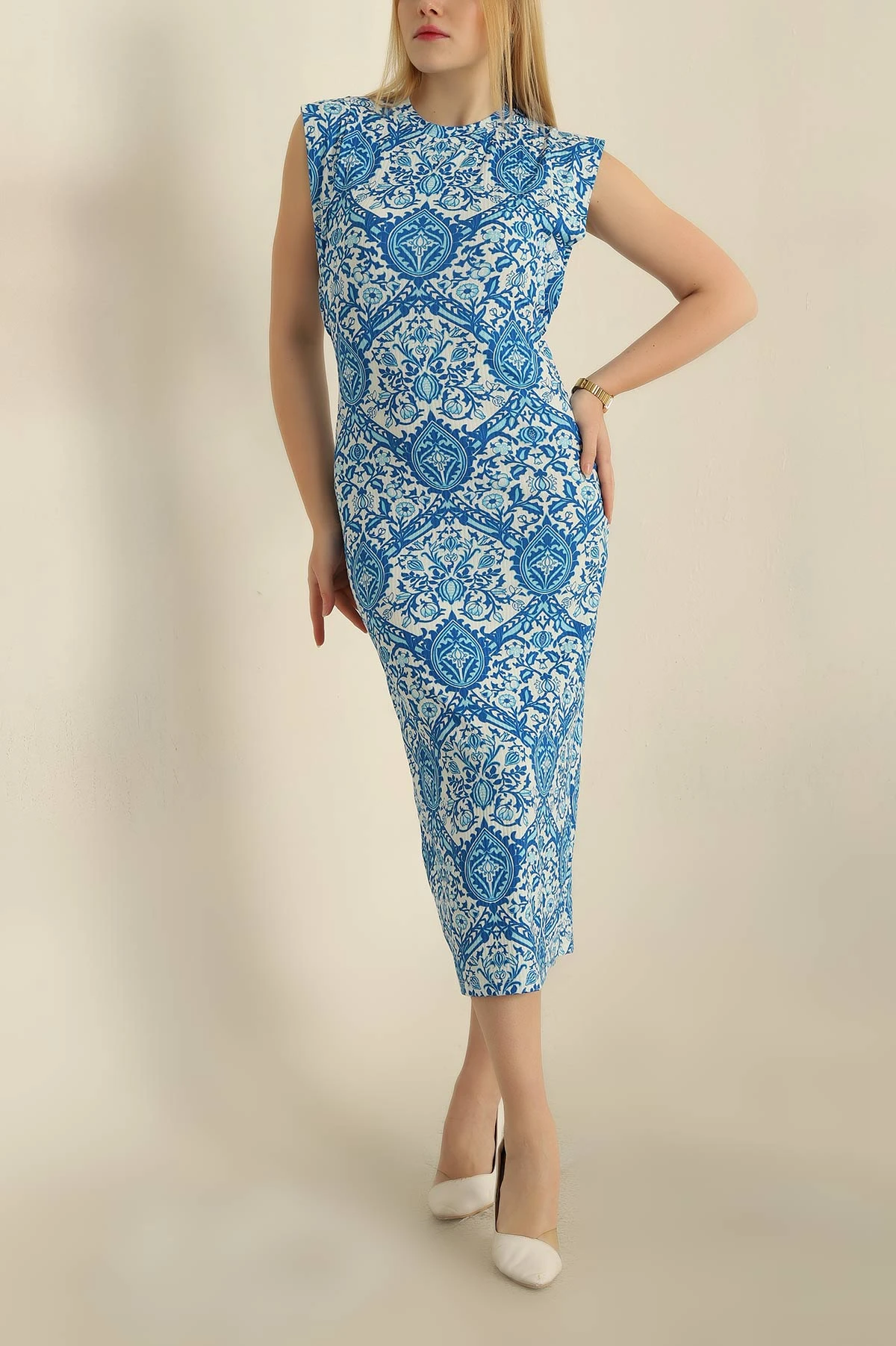 Mavi Desenli Helen Kumaş Elbise 269353