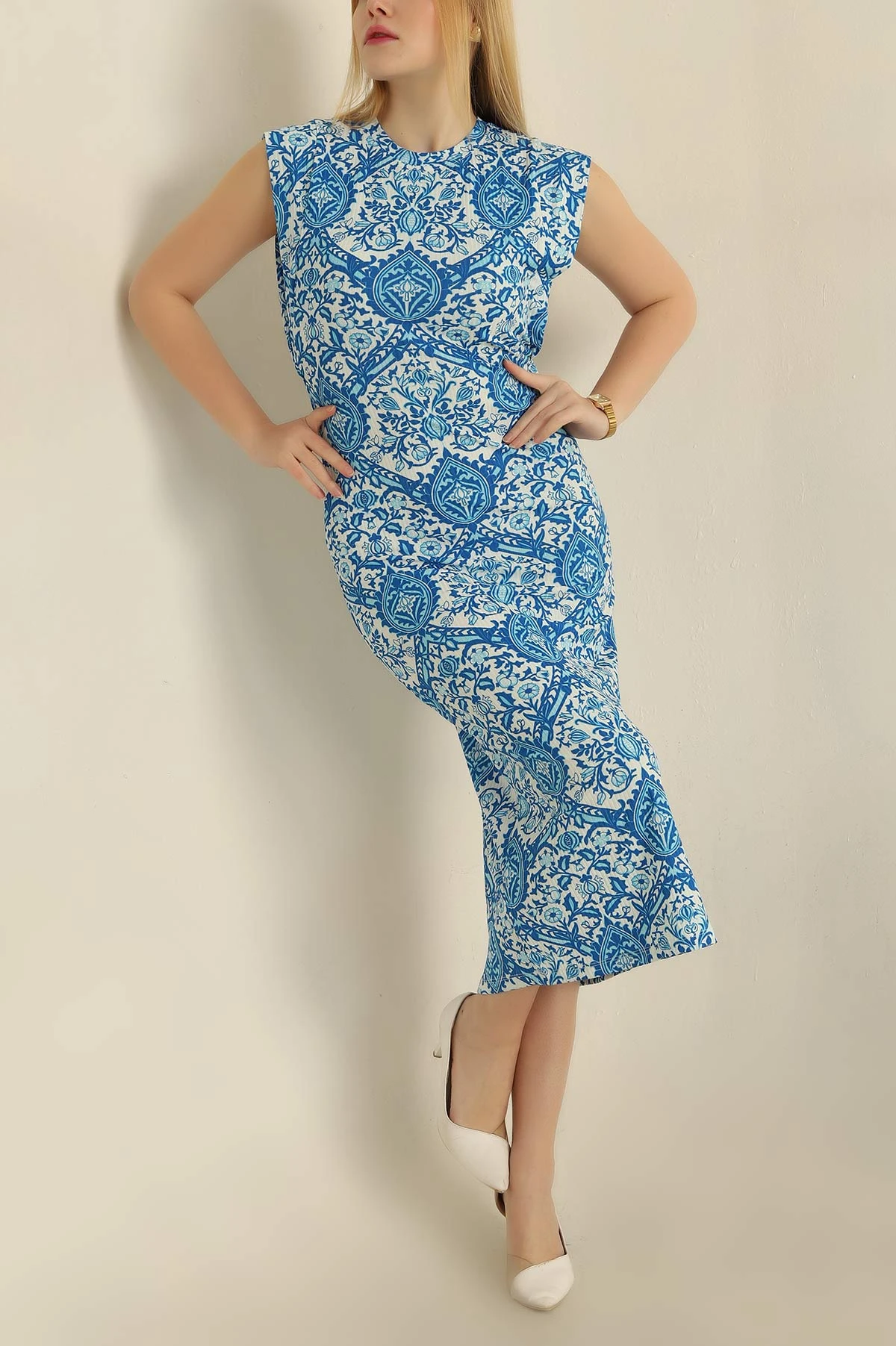 Mavi Desenli Helen Kumaş Elbise 269353