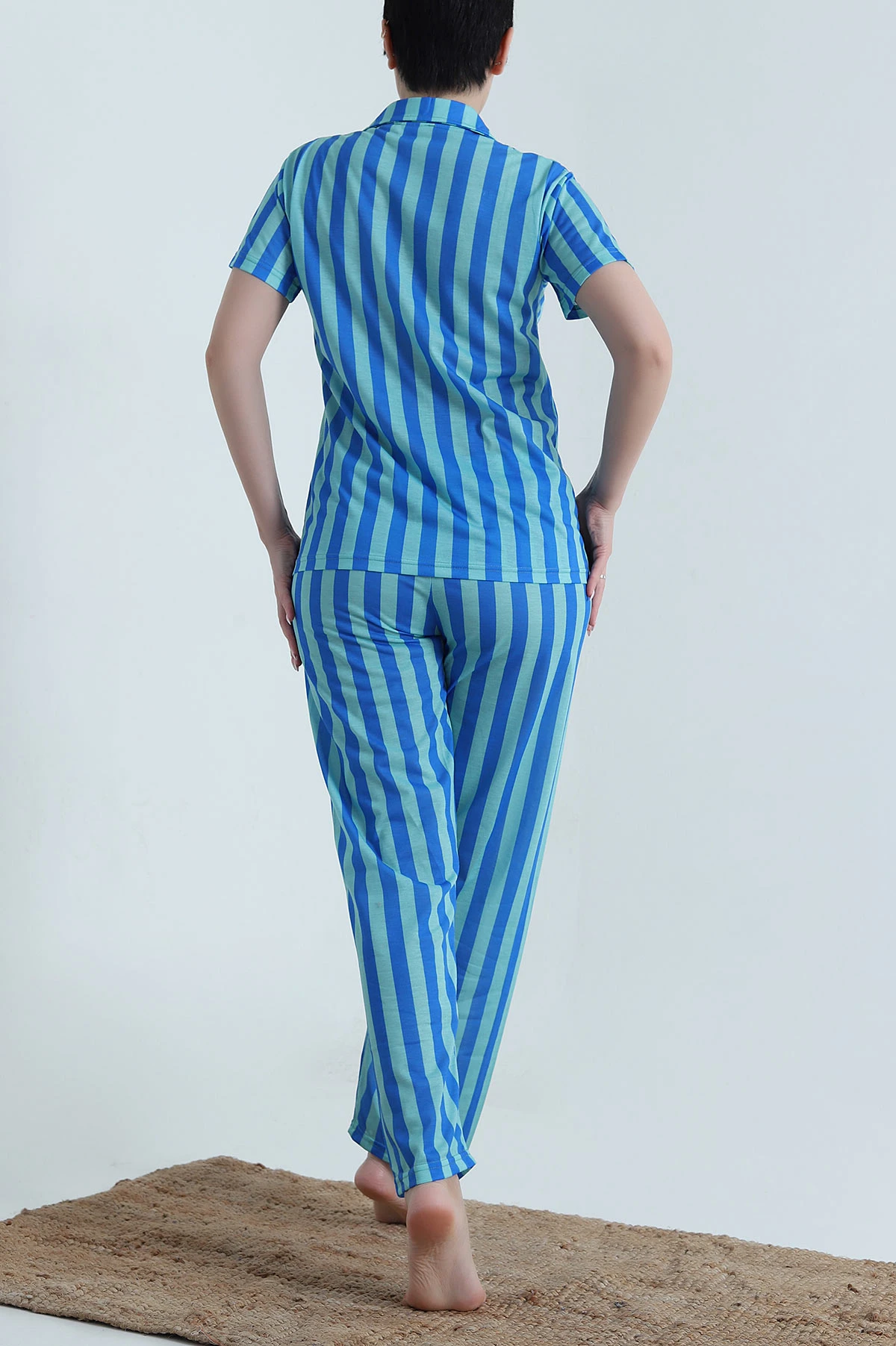 Mavi Digital Baskılı Kadın Pijama Takımı 459200