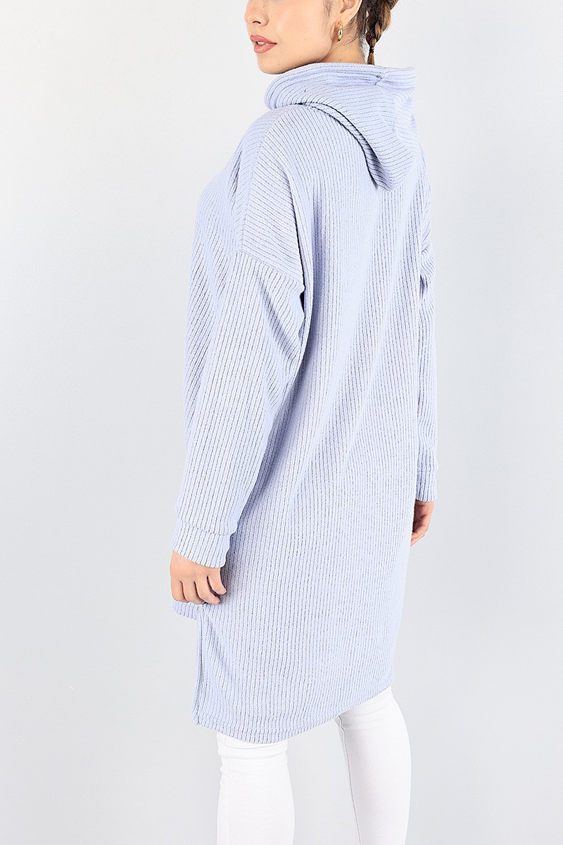 Mavi Fitilli Triko Bayan Tunik Elbise 88193