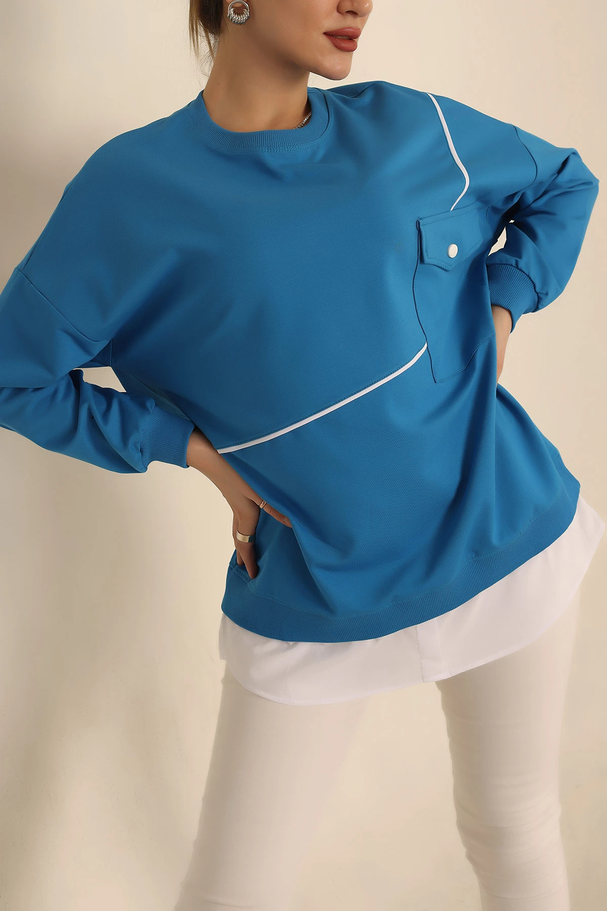 Mavi Garnili Yeni Sezon İki İp Tunik 245355