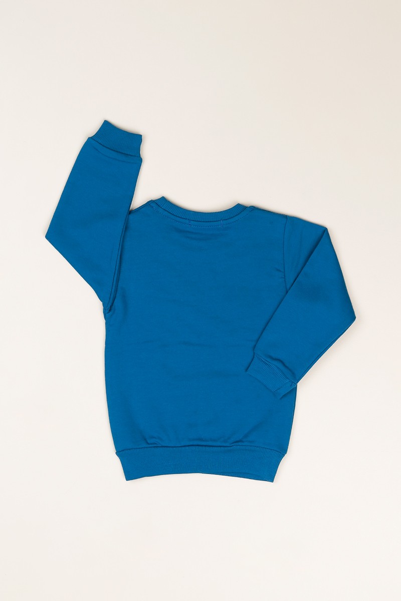 Mavi İçi Şardonlu Long Baskılı Erkek Çocuk Sweat 81168