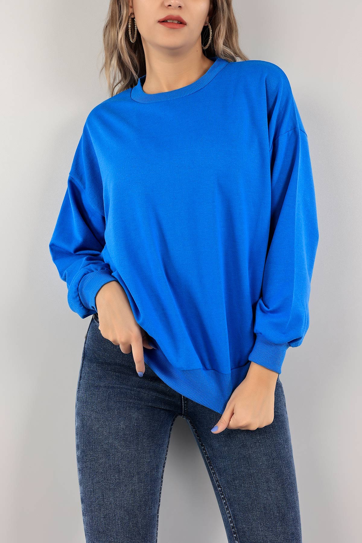 Mavi İki İp Bayan Sweat 126647
