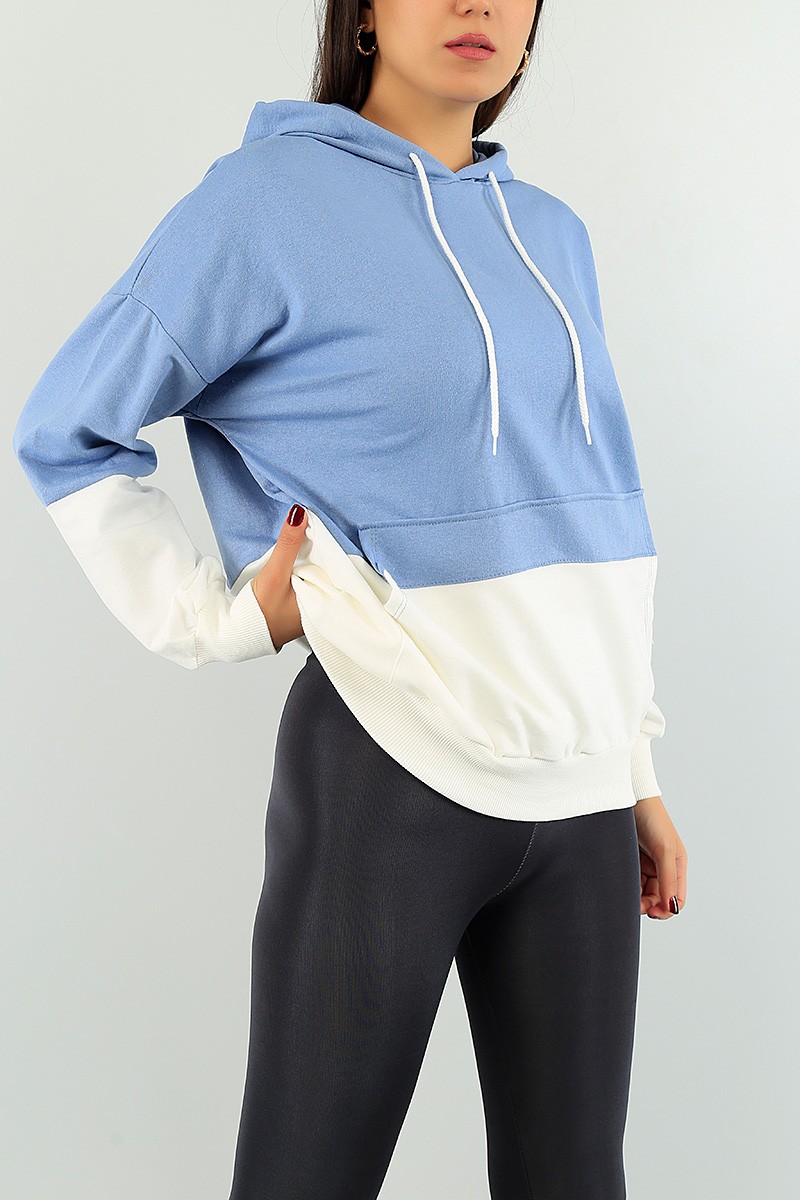 Mavi Kanguru Cepli Bayan Sweat 74546