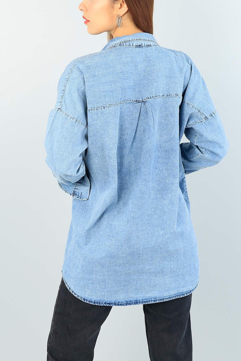 Mavi Kot Tasarım Bayan Gömlek Tunik 61974