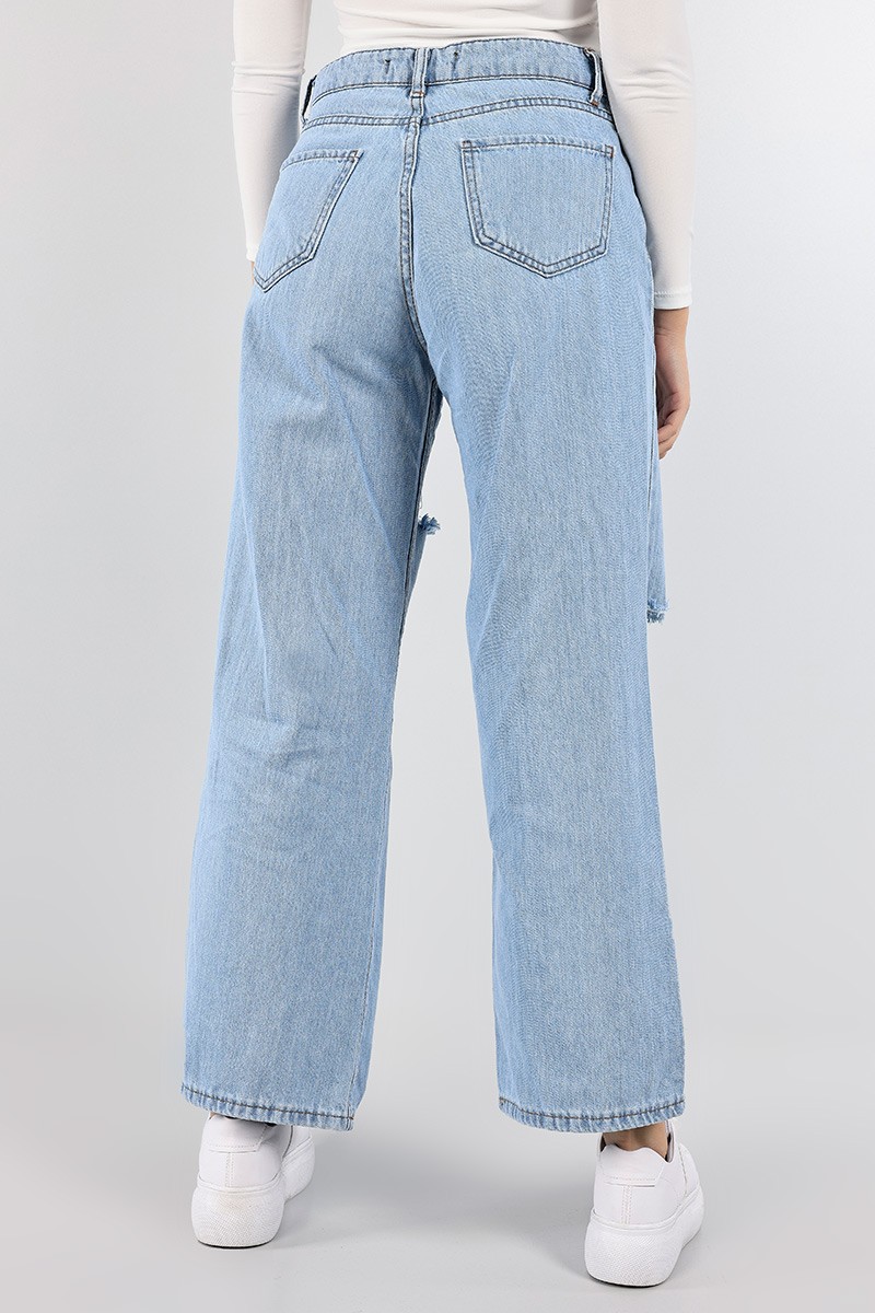 Mavi Lazer Kesim Palazzo Kot Pantolon 99536