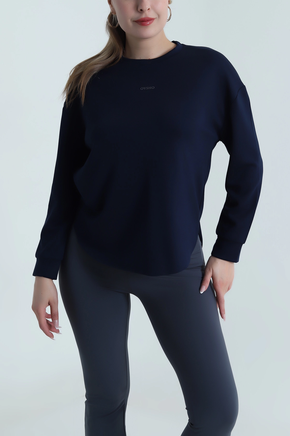 Mavi Likralı Oysho Kadın Sweat 486381