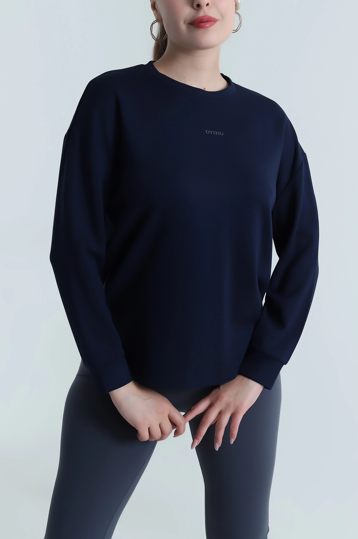 Mavi Likralı Oysho Kadın Sweat 486381