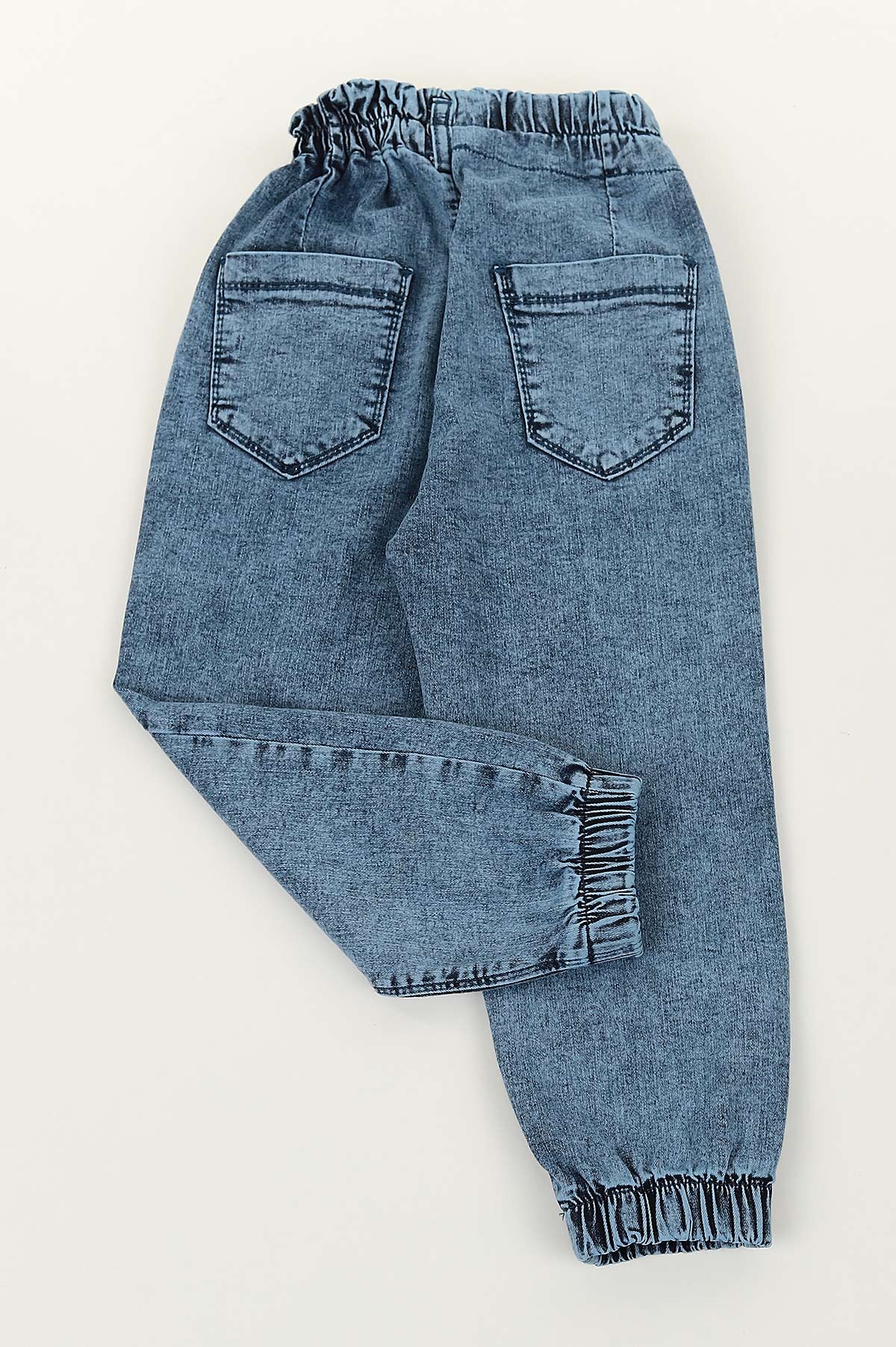 Mavi Lila (5-8 Yaş) Love Kalp Nakışlı Kız Çocuk Pantolon 145884
