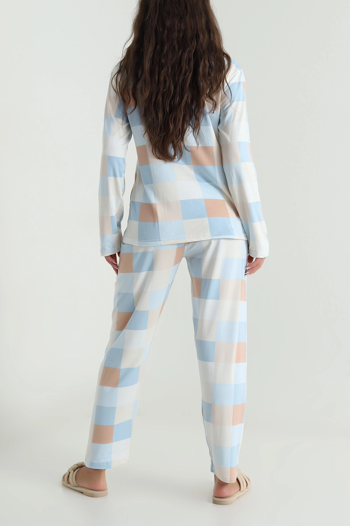 Mavi Milan Soft Düğmeli Kadın Pijama Takımı 488926