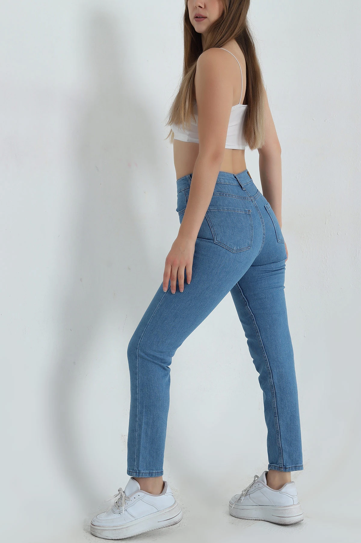 Mavi Mom Likralı Kadın Kot Pantolon 409033