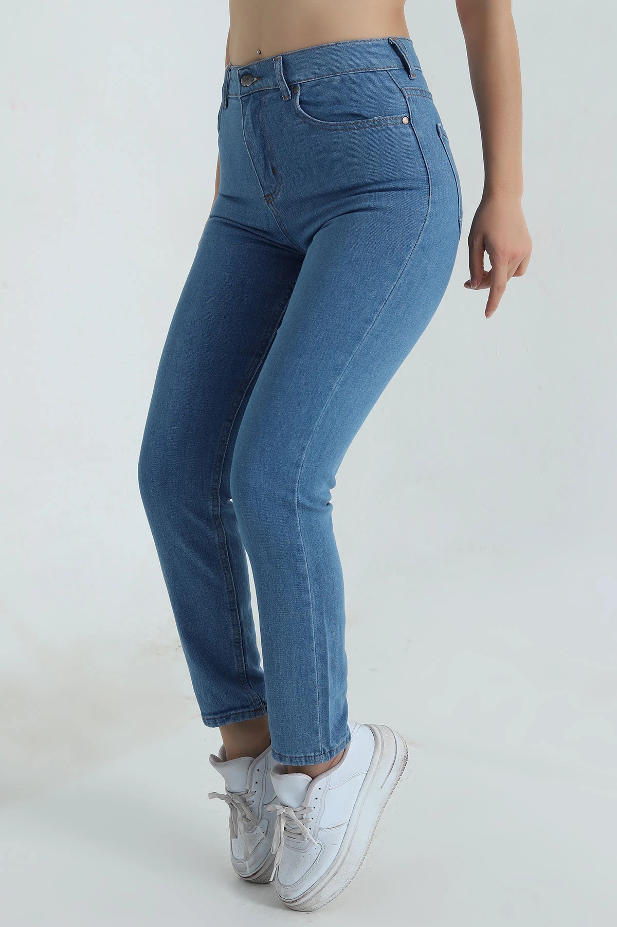 Mavi Mom Likralı Kadın Kot Pantolon 409033