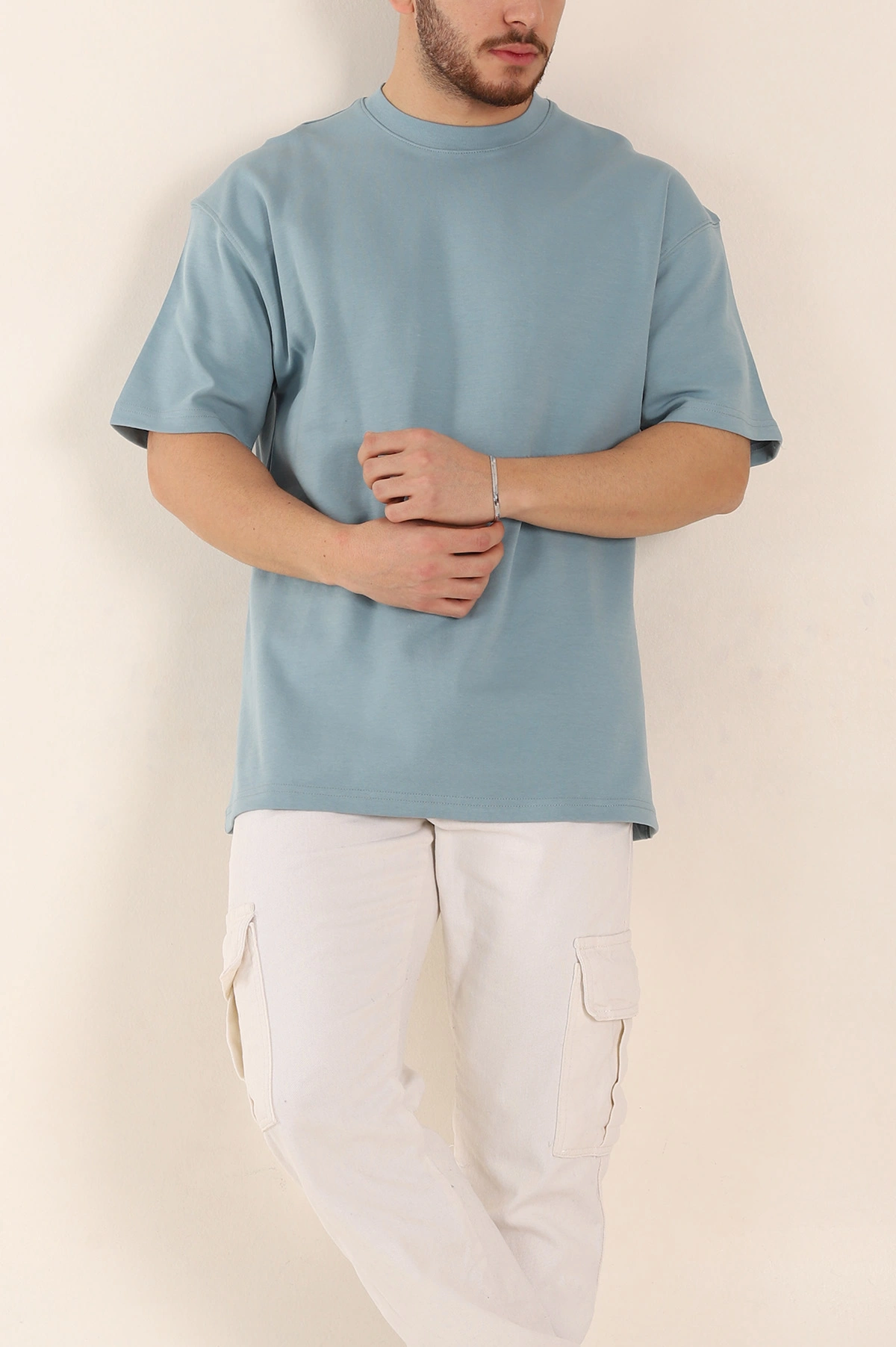 Mavi Oversize Double Face Kumaş Basic Erkek Tişört 340527