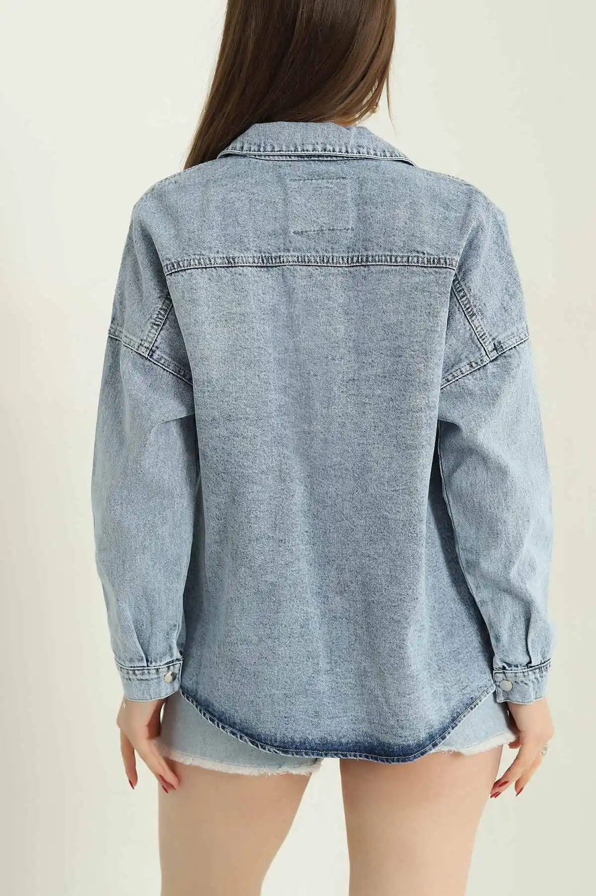 Mavi Oversize Kot Gömlek Ceket 336760