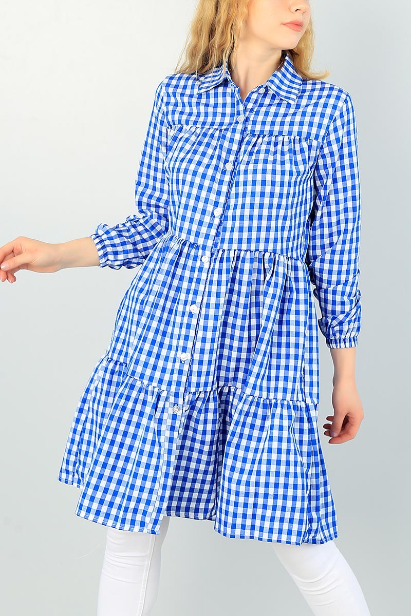 Mavi Pötikareli Dokuma Tunik 66568