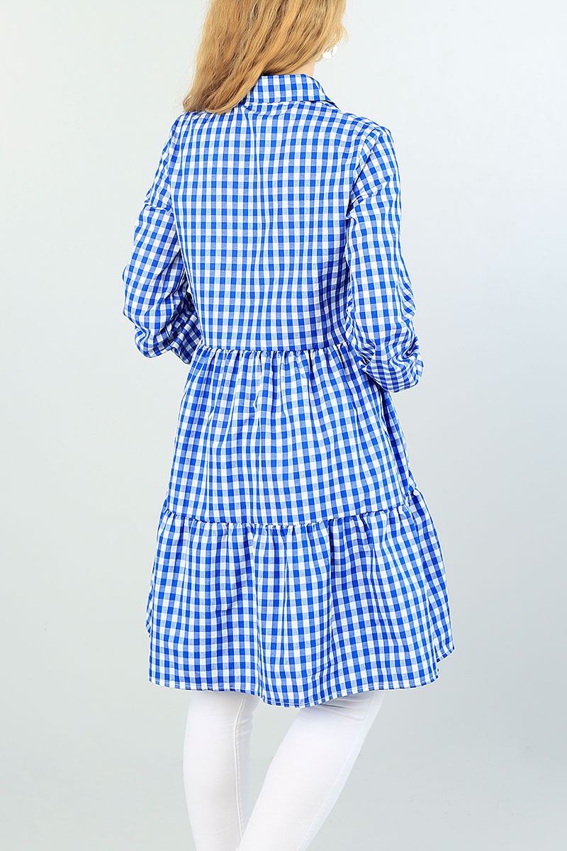 Mavi Pötikareli Dokuma Tunik 66568
