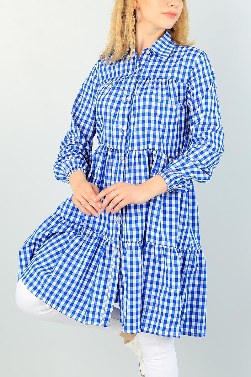 Mavi Pötikareli Dokuma Tunik 66568