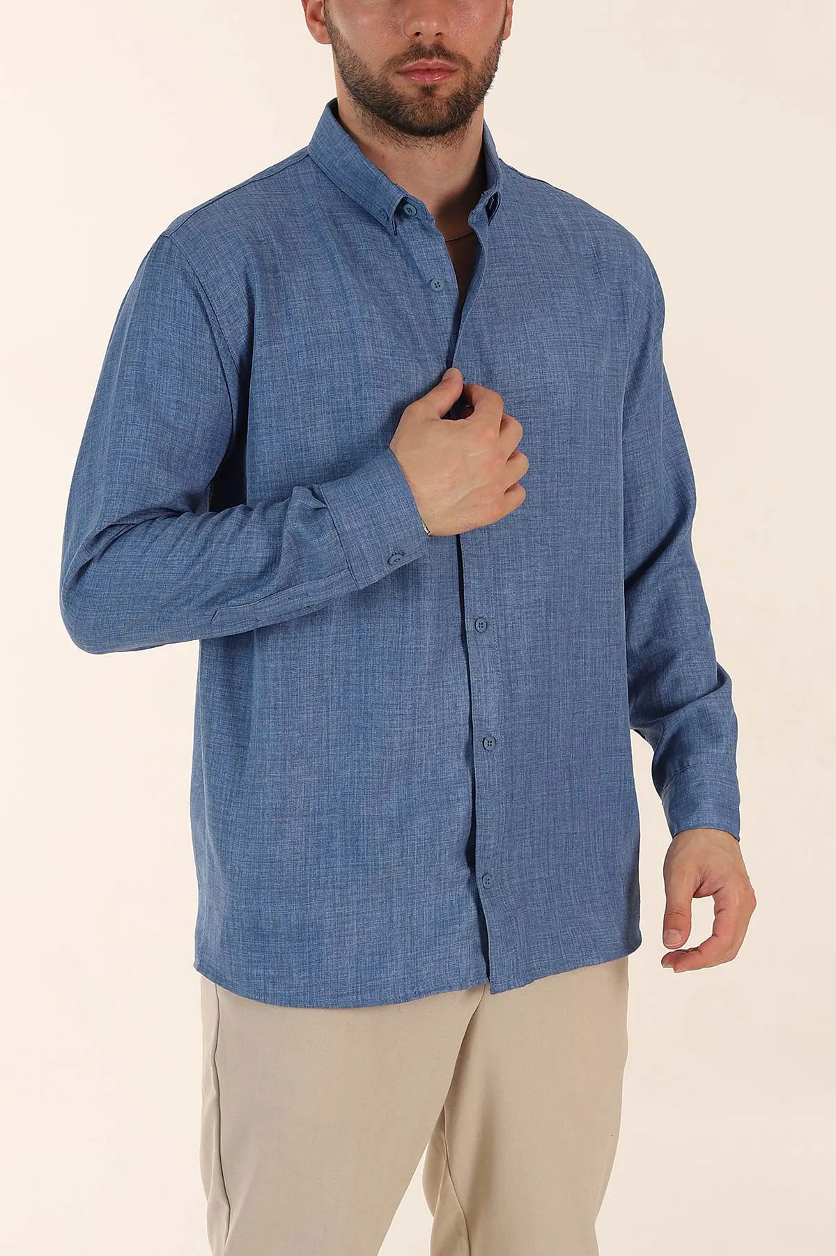 Mavi Regular Fit Ata Yaka Uzun Kollu Erkek Gömlek 369870
