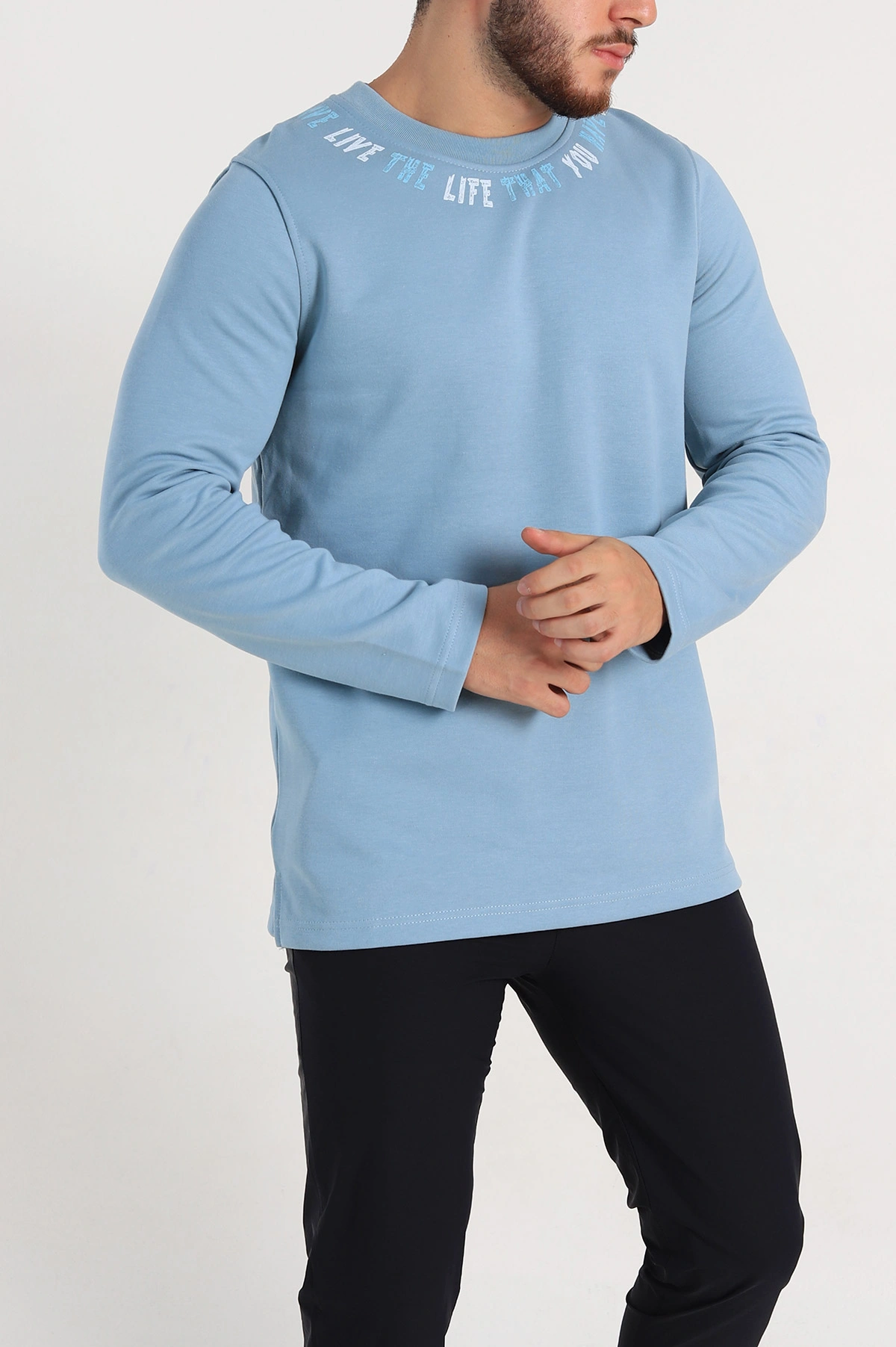 Mavi Regular Fit Baskı Detaylı Erkek Sweatshirt 305842