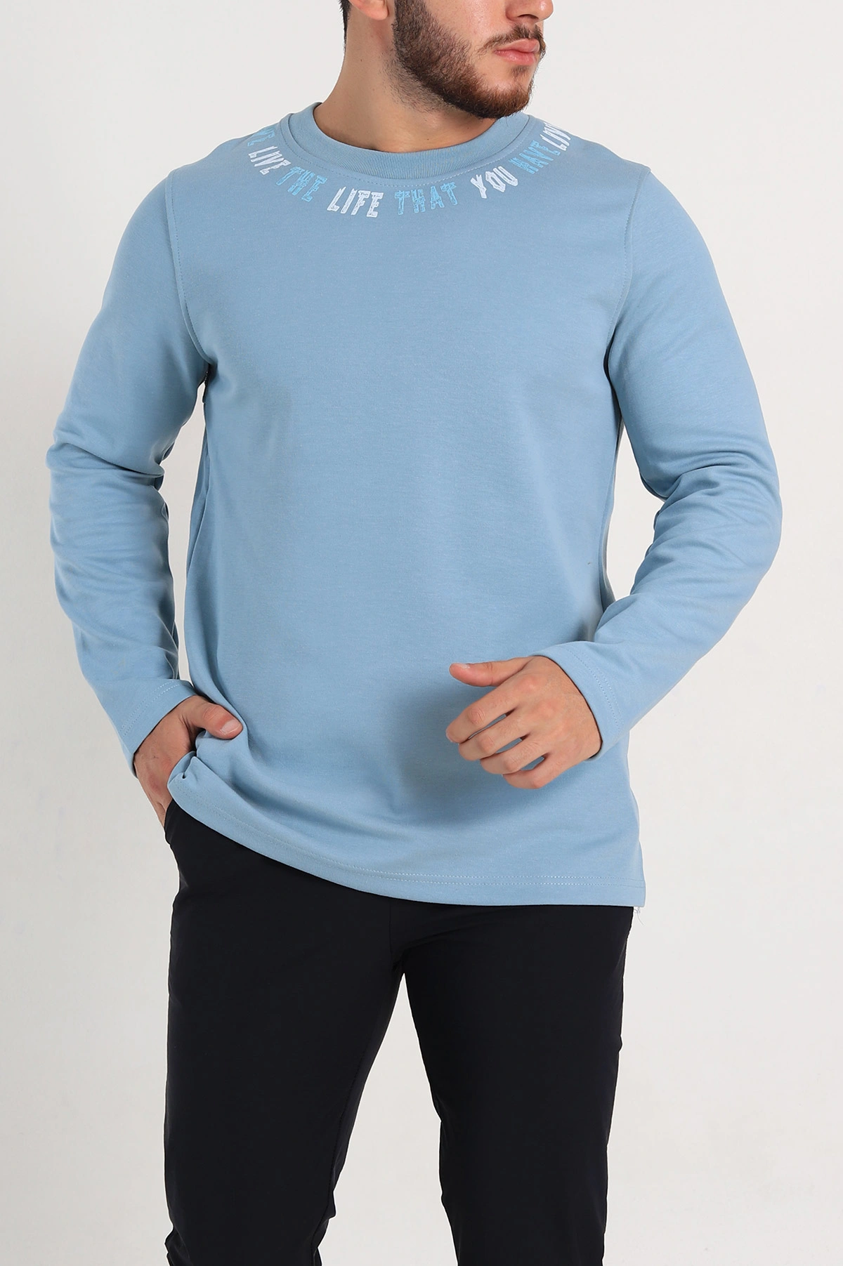 Mavi Regular Fit Baskı Detaylı Erkek Sweatshirt 305842
