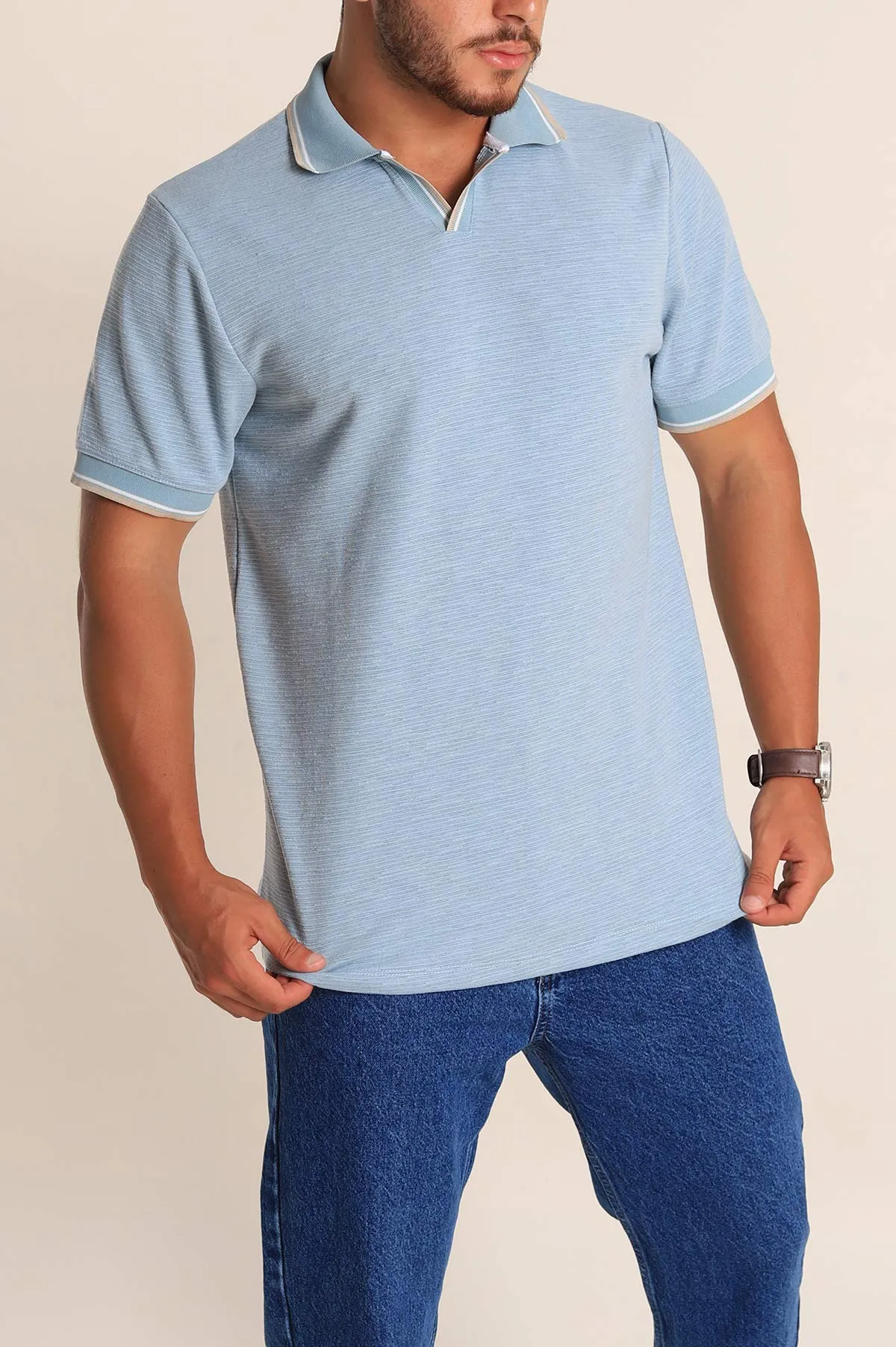 Mavi Regular Fit Dokulu Polo Yaka Erkek Tişört 277064
