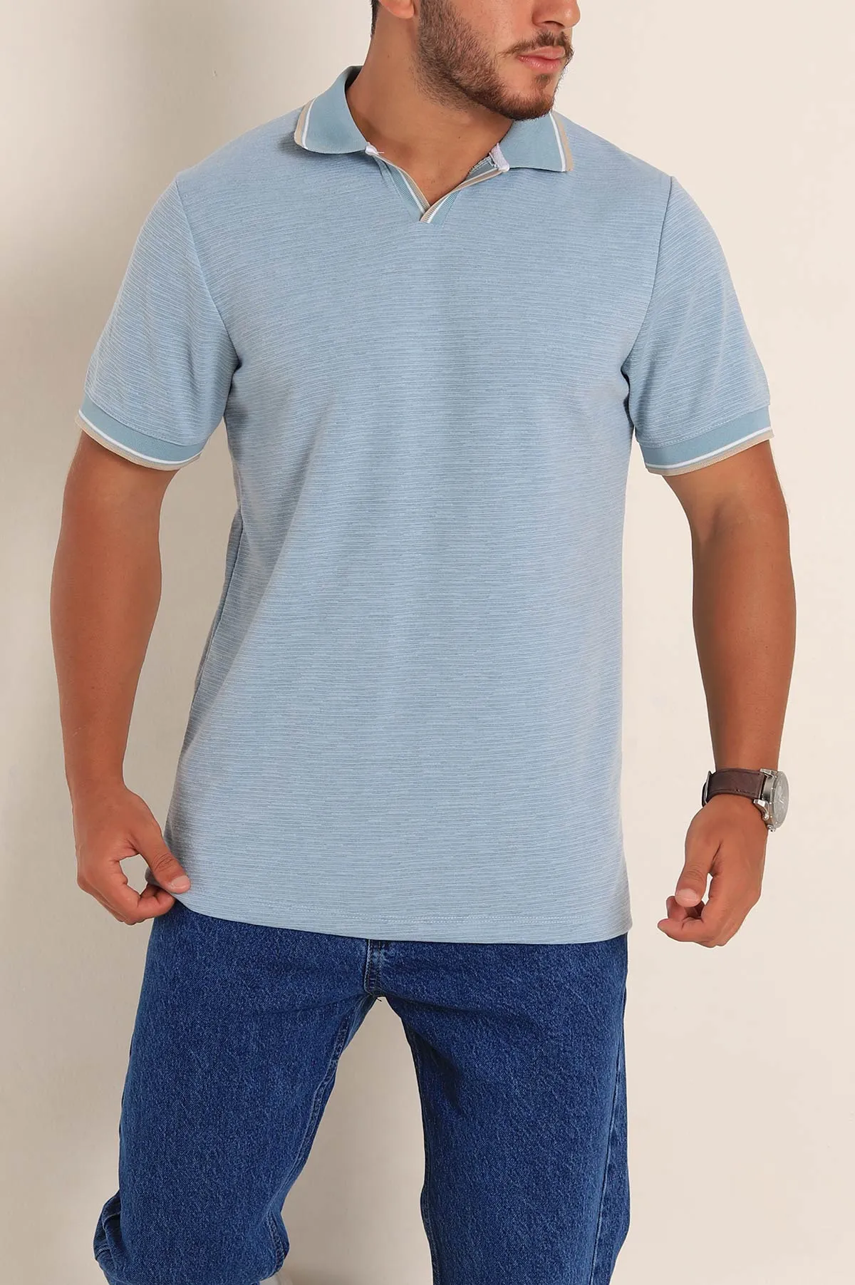 Mavi Regular Fit Dokulu Polo Yaka Erkek Tişört 277064