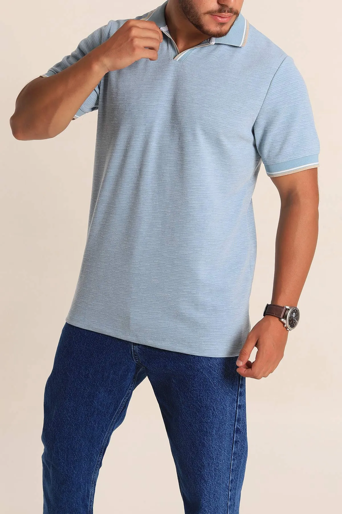 Mavi Regular Fit Dokulu Polo Yaka Erkek Tişört 277064