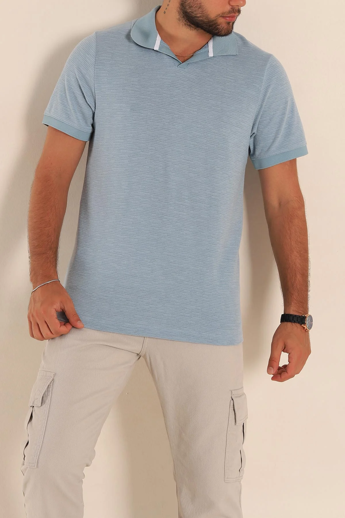 Mavi Regular Fit Dokulu Polo Yaka Erkek Tişört 277119