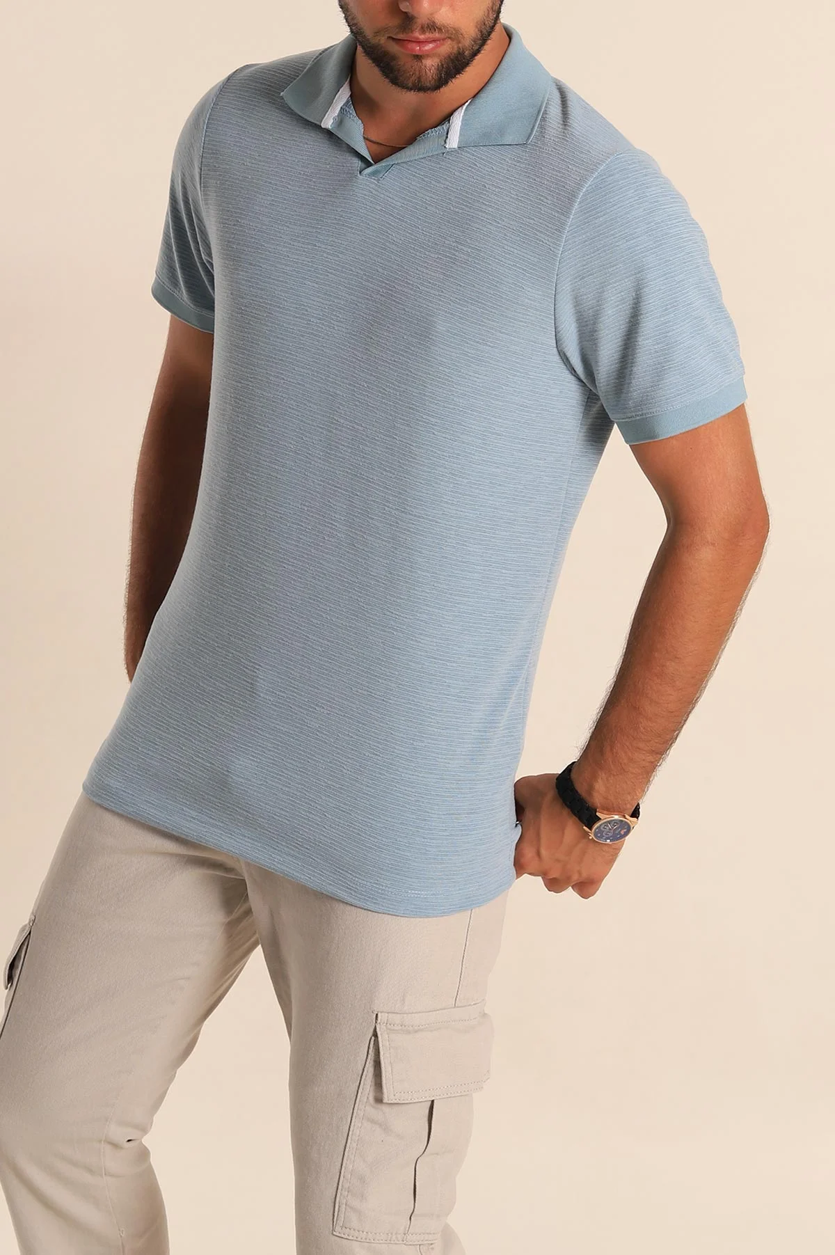 Mavi Regular Fit Dokulu Polo Yaka Erkek Tişört 277119