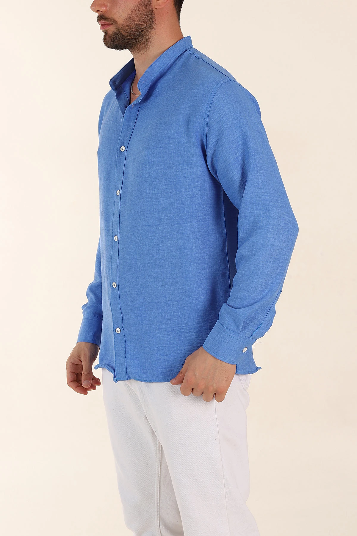Mavi Regular Fit Hakim Yaka Uzun Kollu Erkek Gömlek 370037