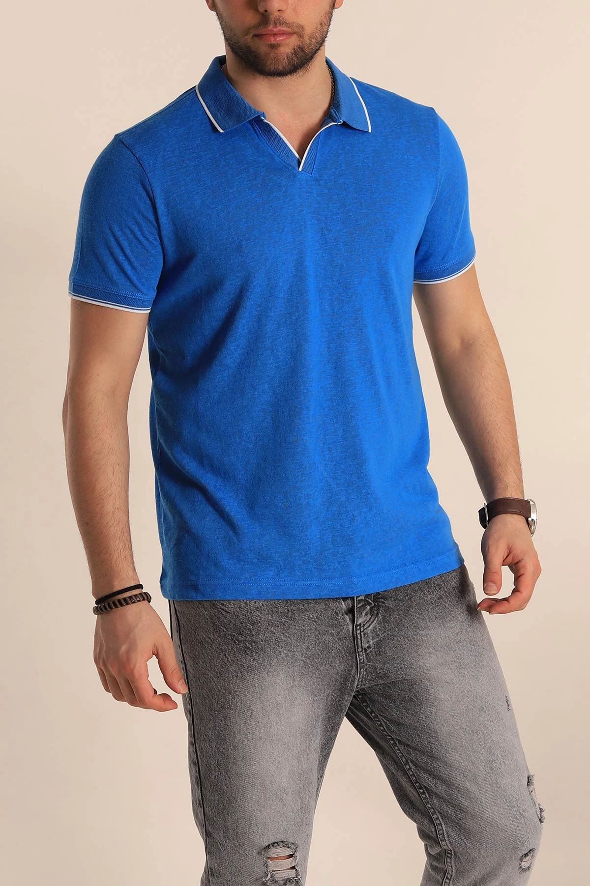 Mavi Regular Fit Jakarlı Polo Yaka Triko Tişört 263232