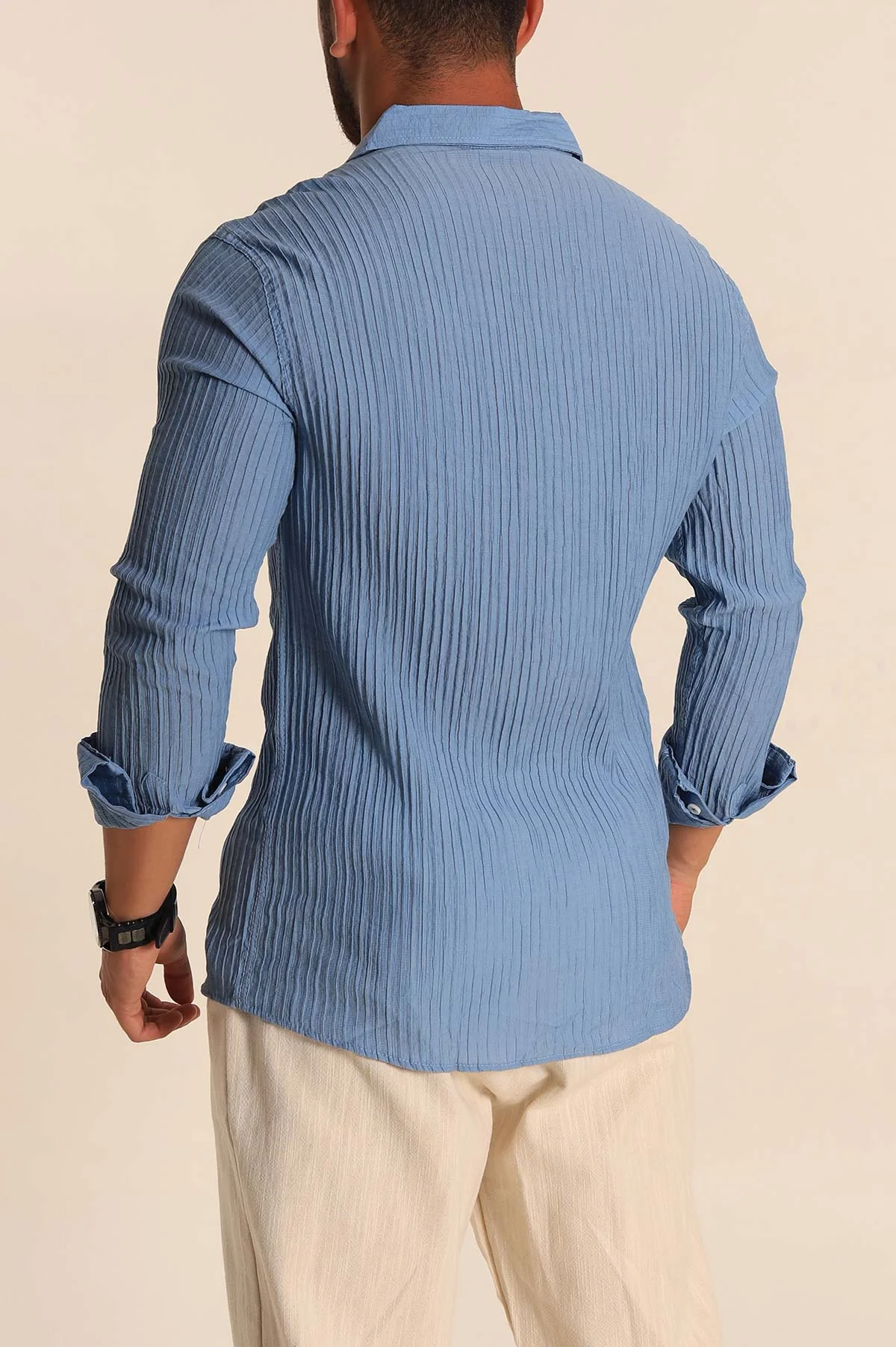 Mavi Regular Fit Plise Dokulu Erkek Gömlek 283874