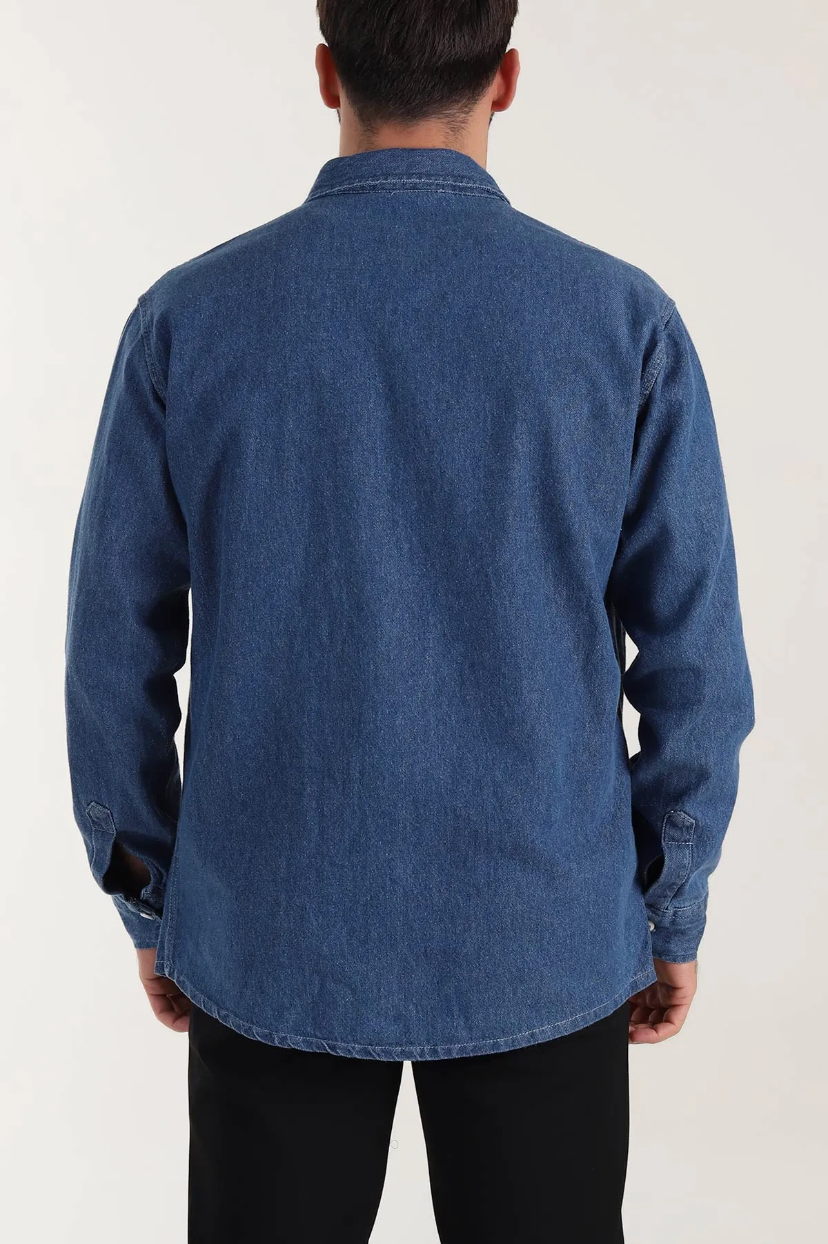 Mavi Relaxed Fit Çift Cep Detaylı Erkek Kot Gömlek 409205