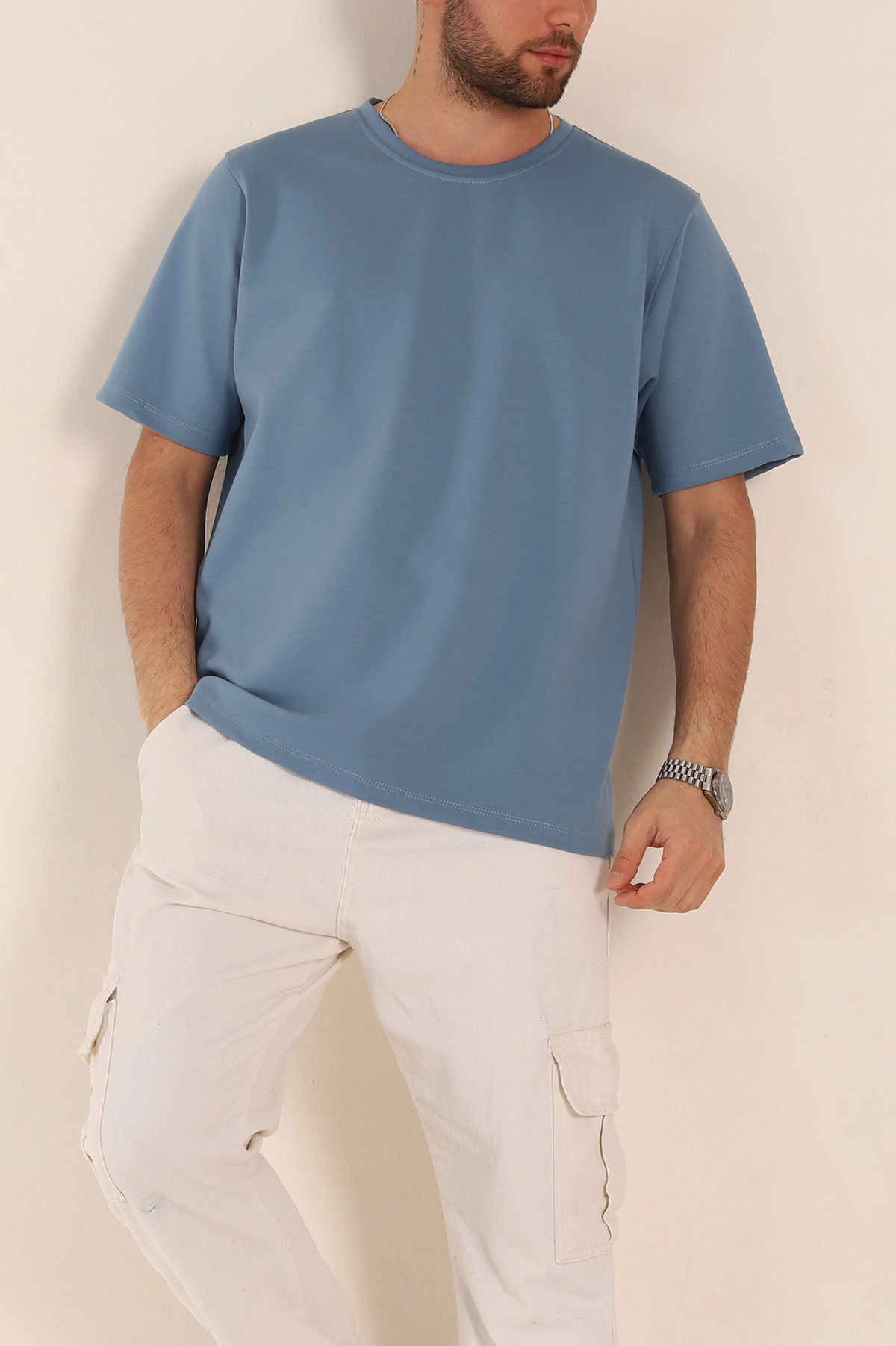 Mavi Relaxed Fit Double Face Basic Erkek Tişört 348939