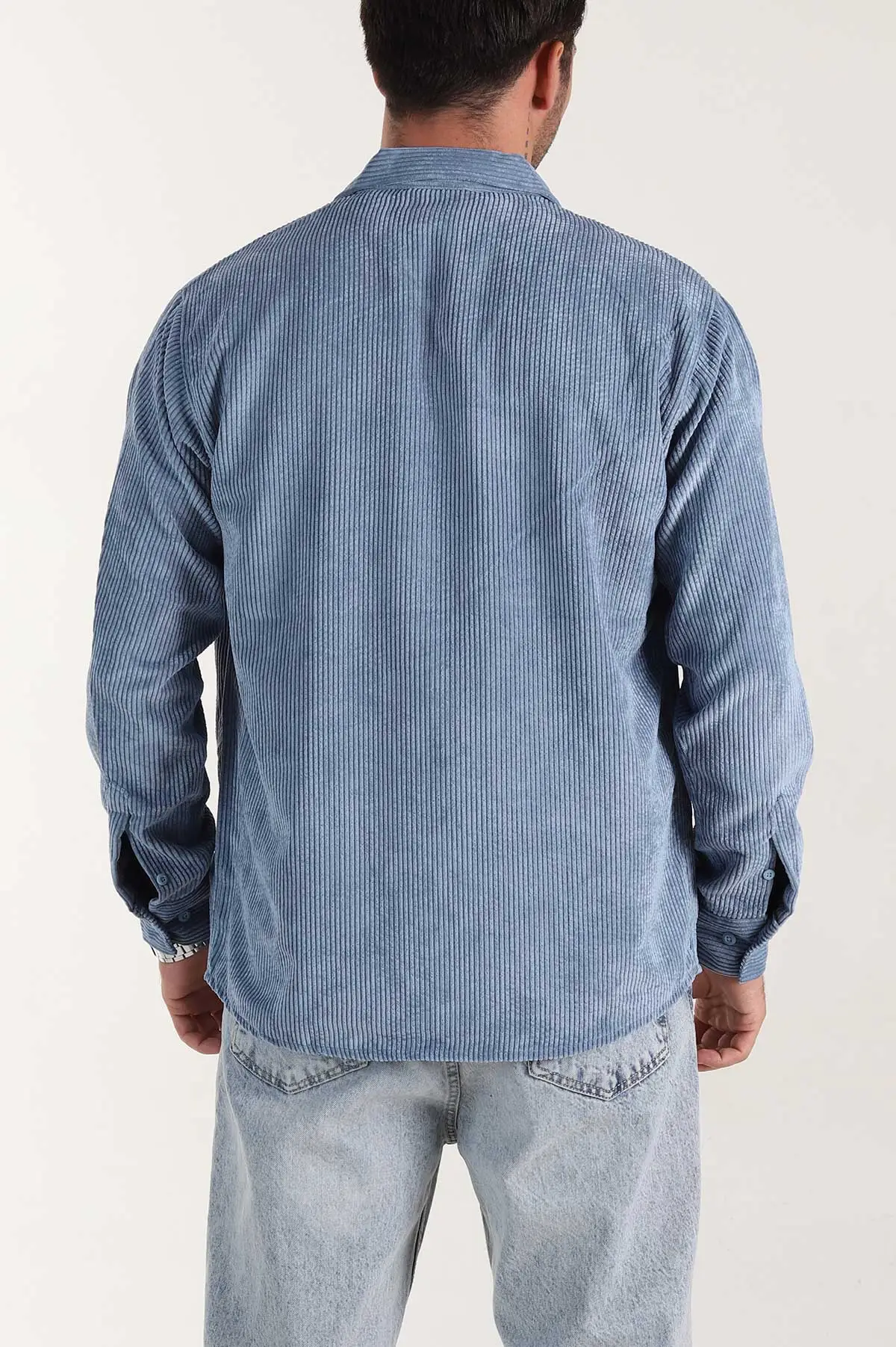 Mavi Relaxed Fit Fitilli Kadife Erkek Gömlek 399748