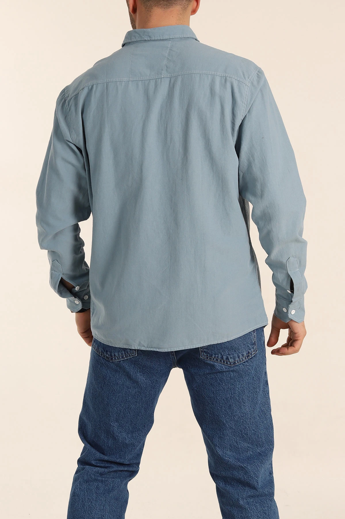 Mavi Relaxed Fit Gabardin Çift Cep Detaylı Ata Yaka Erkek Gömlek 339102