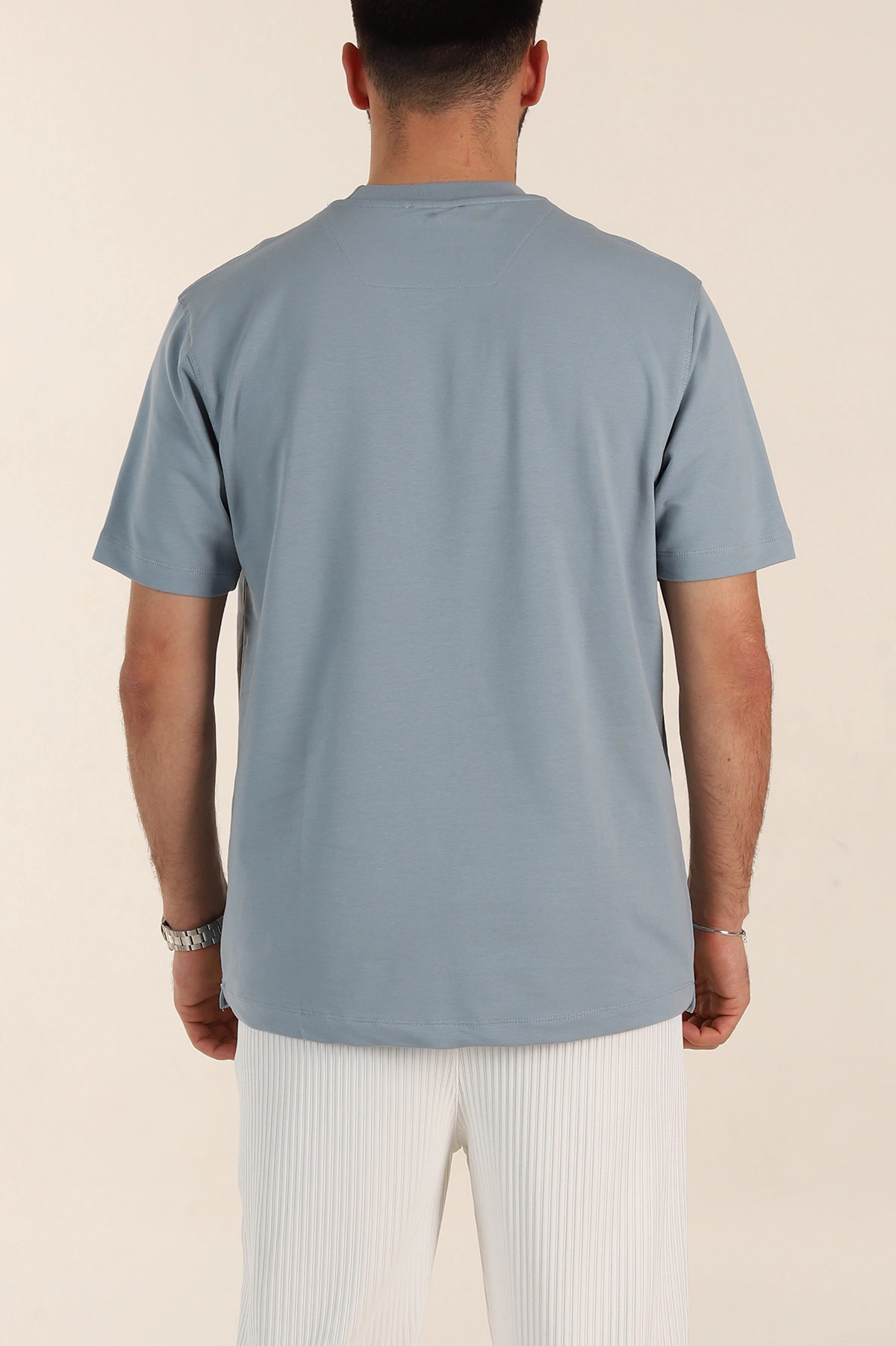 Mavi Relaxed Fit Kabartma Yazı Detaylı Erkek Tişört 358493
