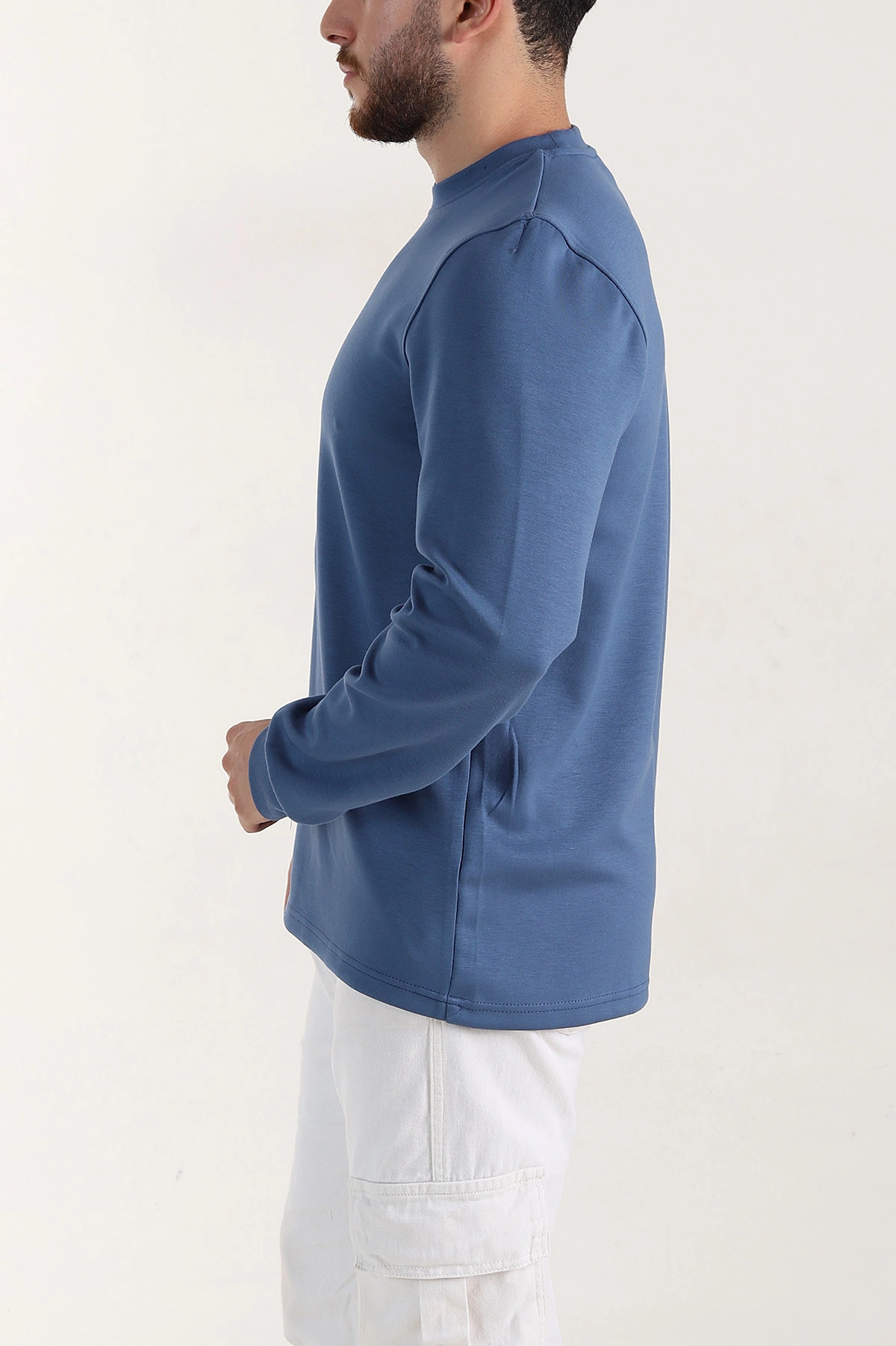 Mavi Relaxed Fit Oysho Kumaş Yazı Detaylı Erkek Sweatshirt 399463