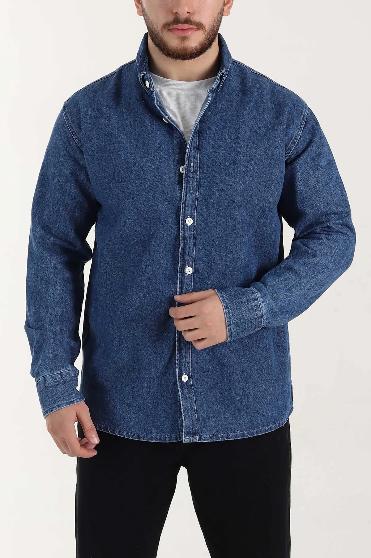 Mavi Relaxed Fit Yıkamalı Erkek Kot Gömlek 399957