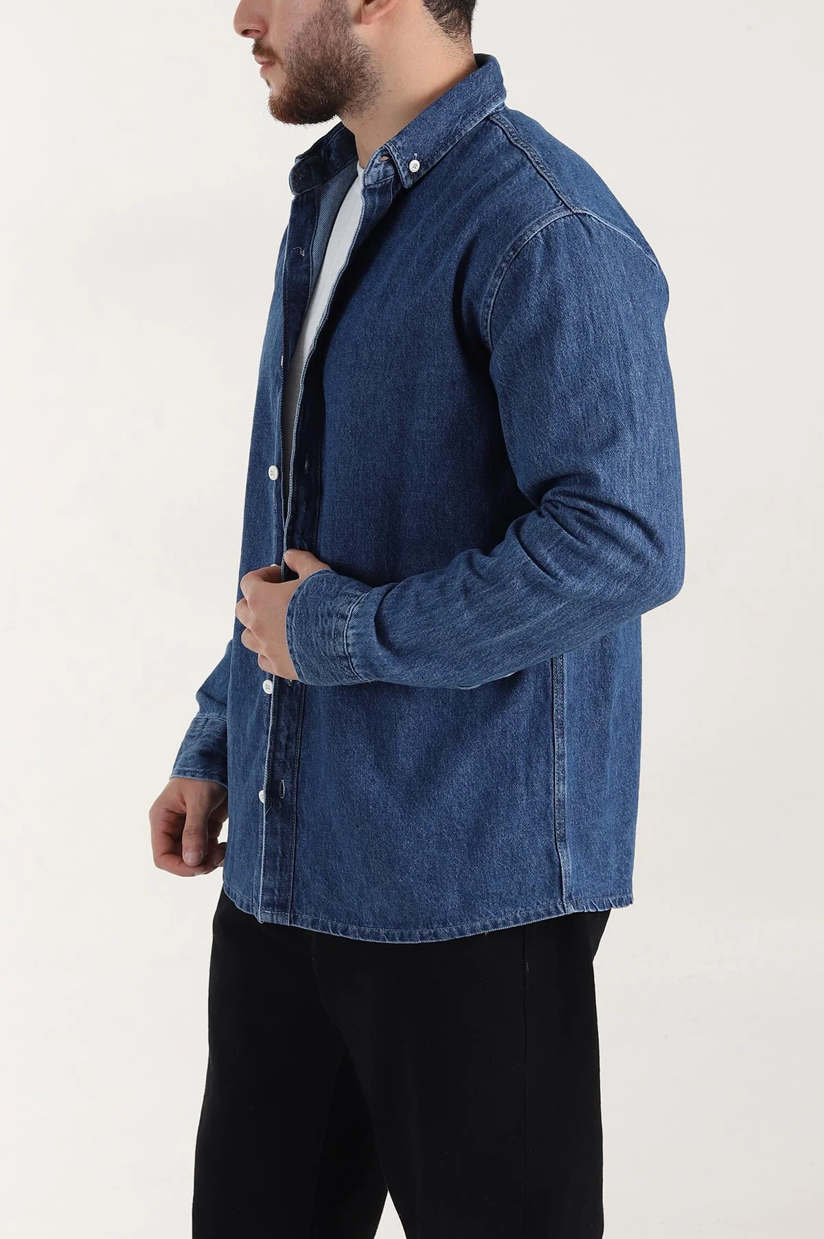 Mavi Relaxed Fit Yıkamalı Erkek Kot Gömlek 399957